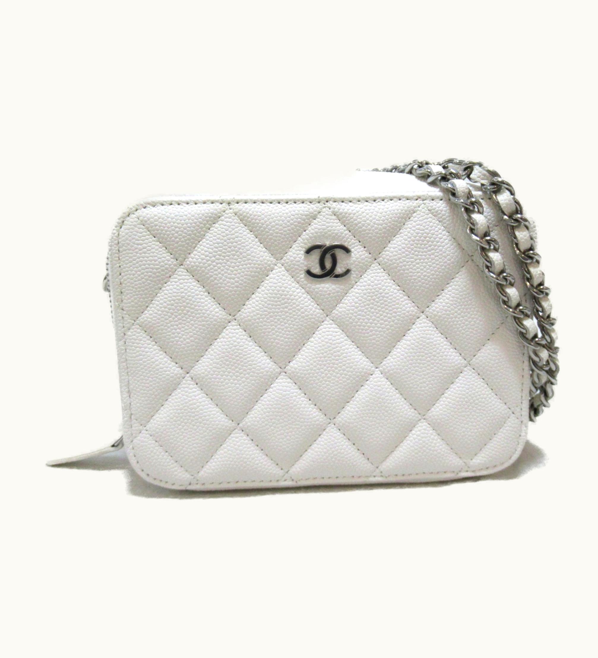 Chanel Chanel Chainshoulder Bag White Caviar Skin [Grained Calf]