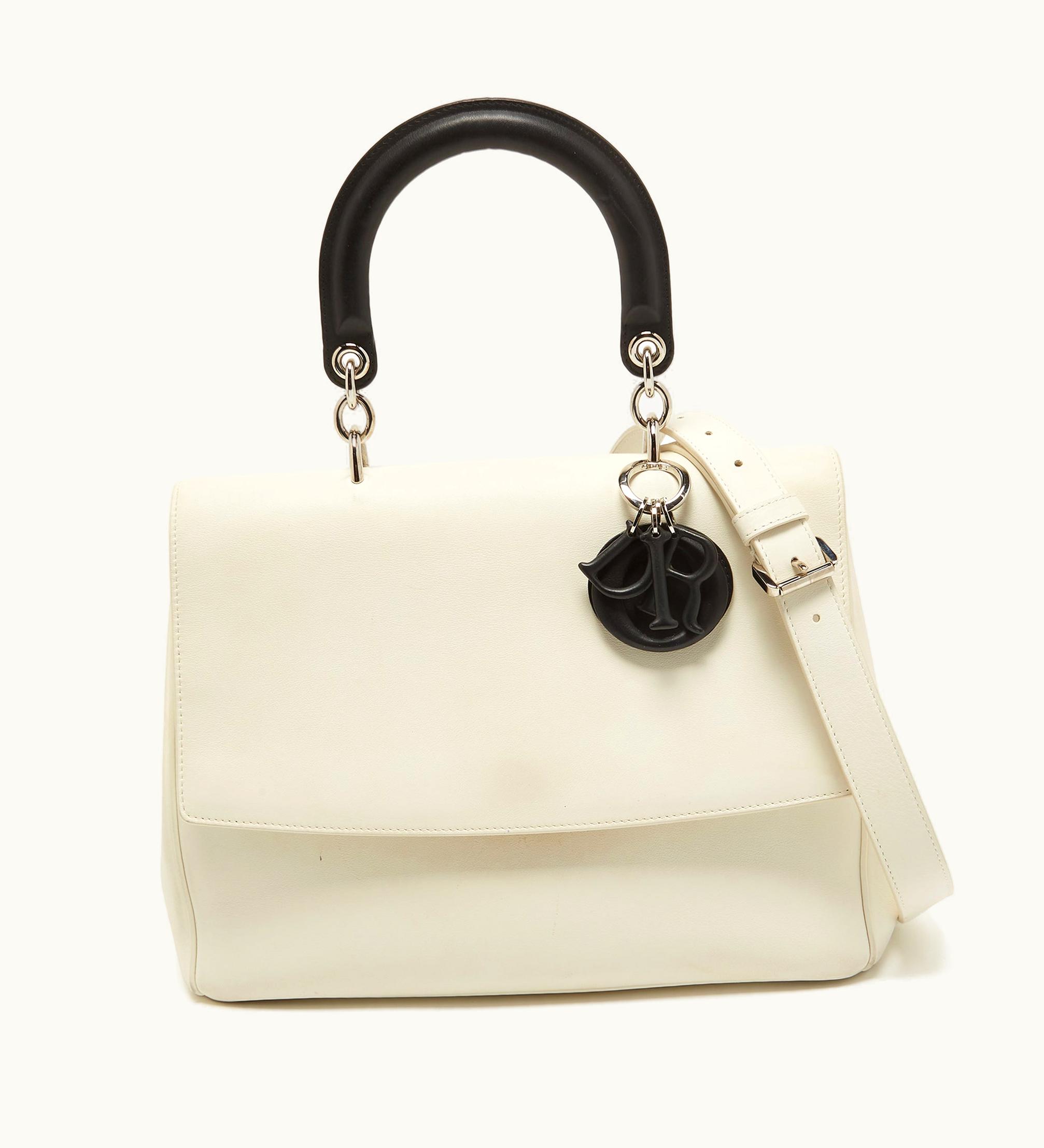 Dior Dior White/Black Leather Large Be
