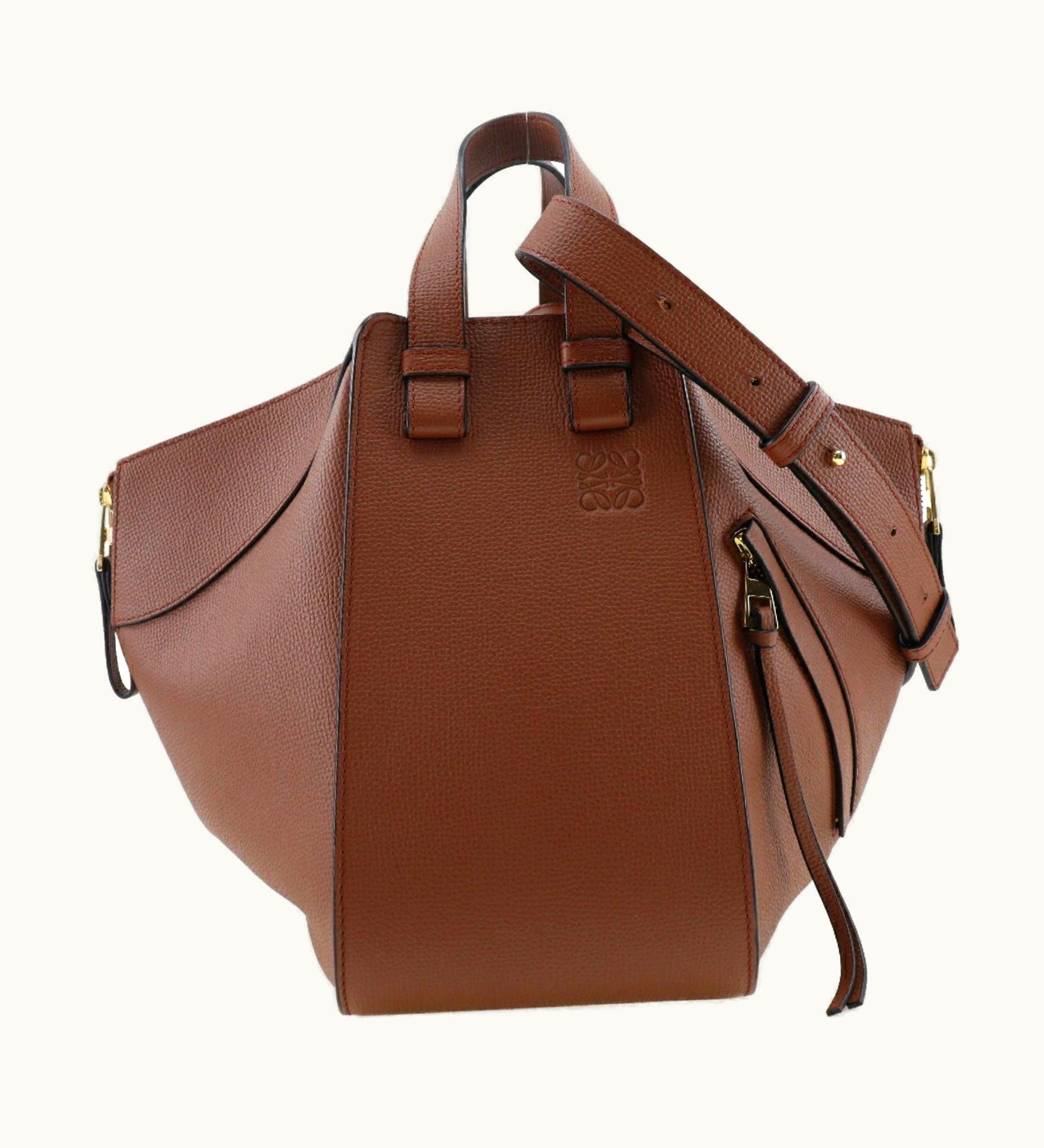 Loewe Loewe Hammock Shoulder Bag Small 2Way A538S35X18 X Pebble Grain Calf Brown Ladies