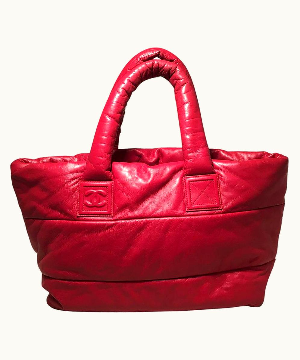 Chanel Chanel Reversible Red and Navy Puffy Leather Cocoon Tote Bag