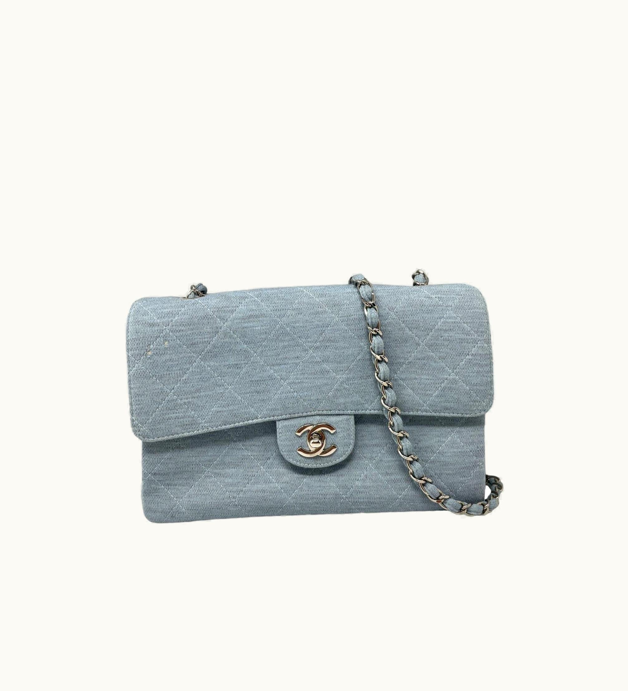 Chanel Chanel Chanel Timeless Blue Jersey Shoulder Bag - Blue