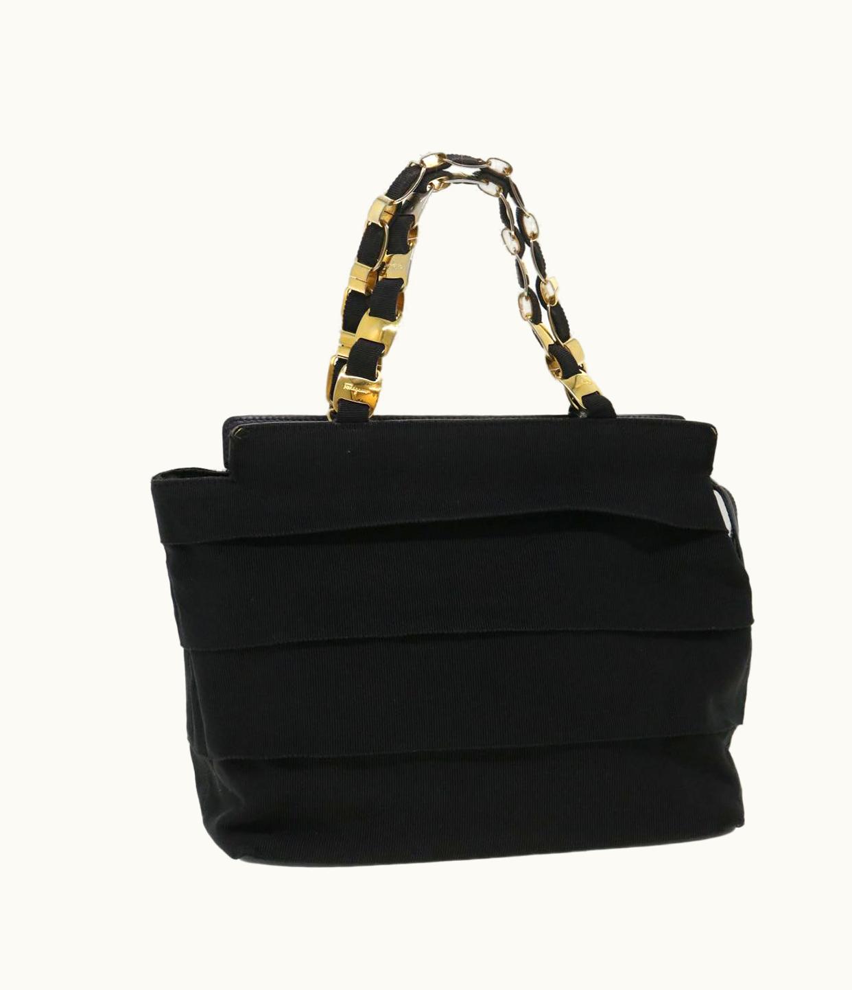 Salvatore Ferragamo Salvatore Ferragamo Hand Bag Canvas Black