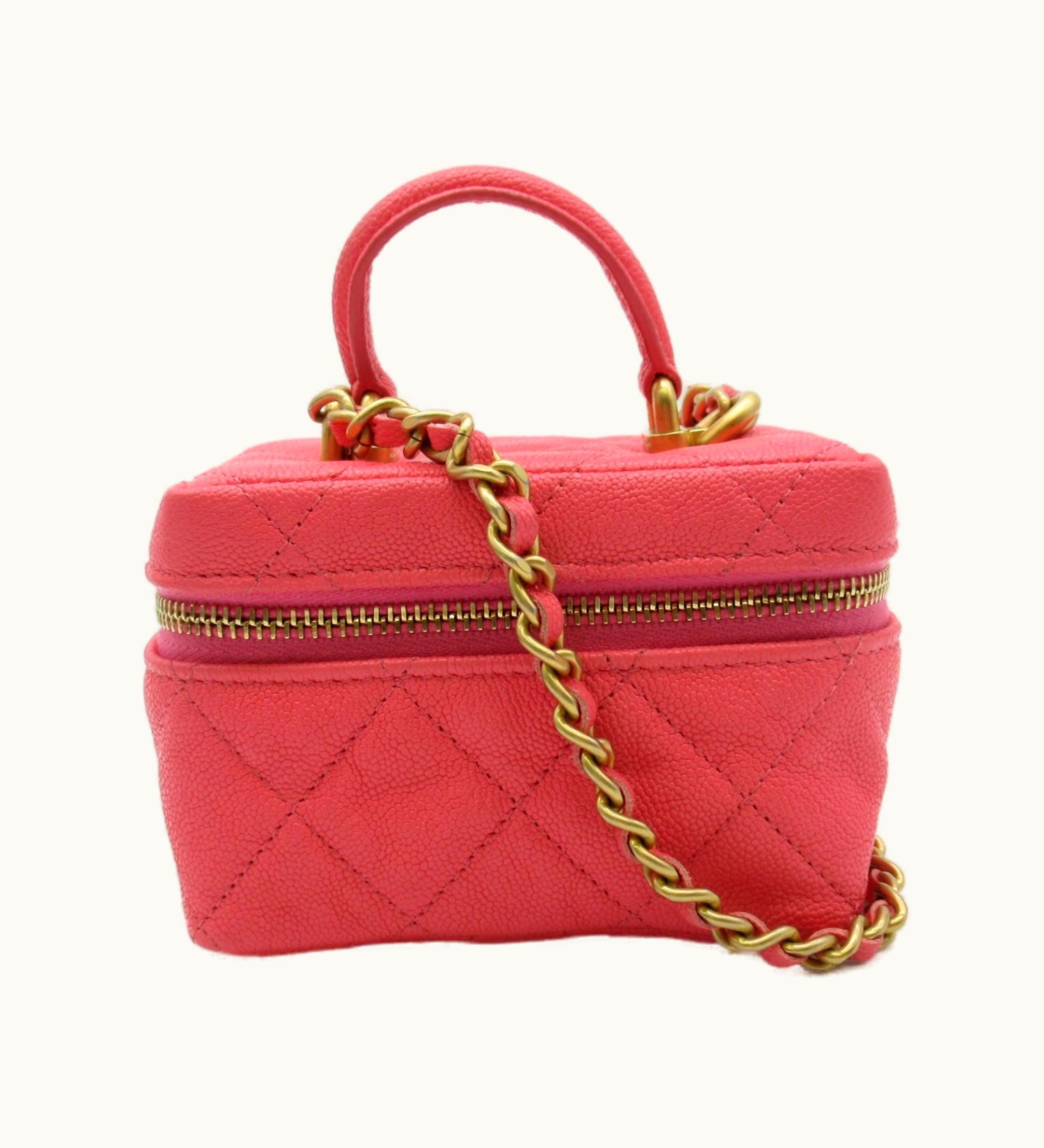 Chanel Chanel Mini Chain Vanity Pink Caviar Skin [Grained Calf]