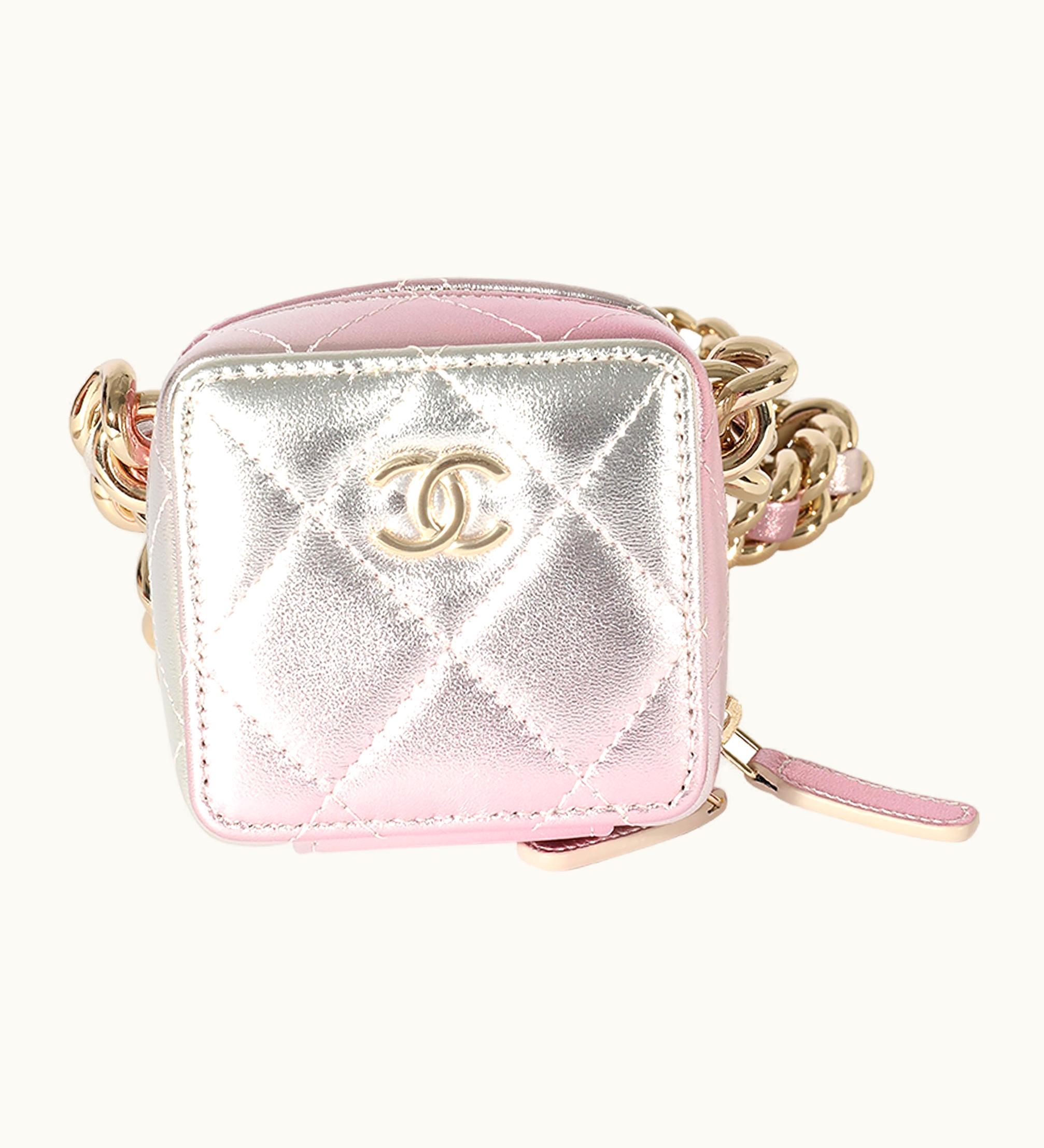 Chanel Chanel Coco Punk Mini Crossbody Clutch With Chain Gold Metallic Lambskin