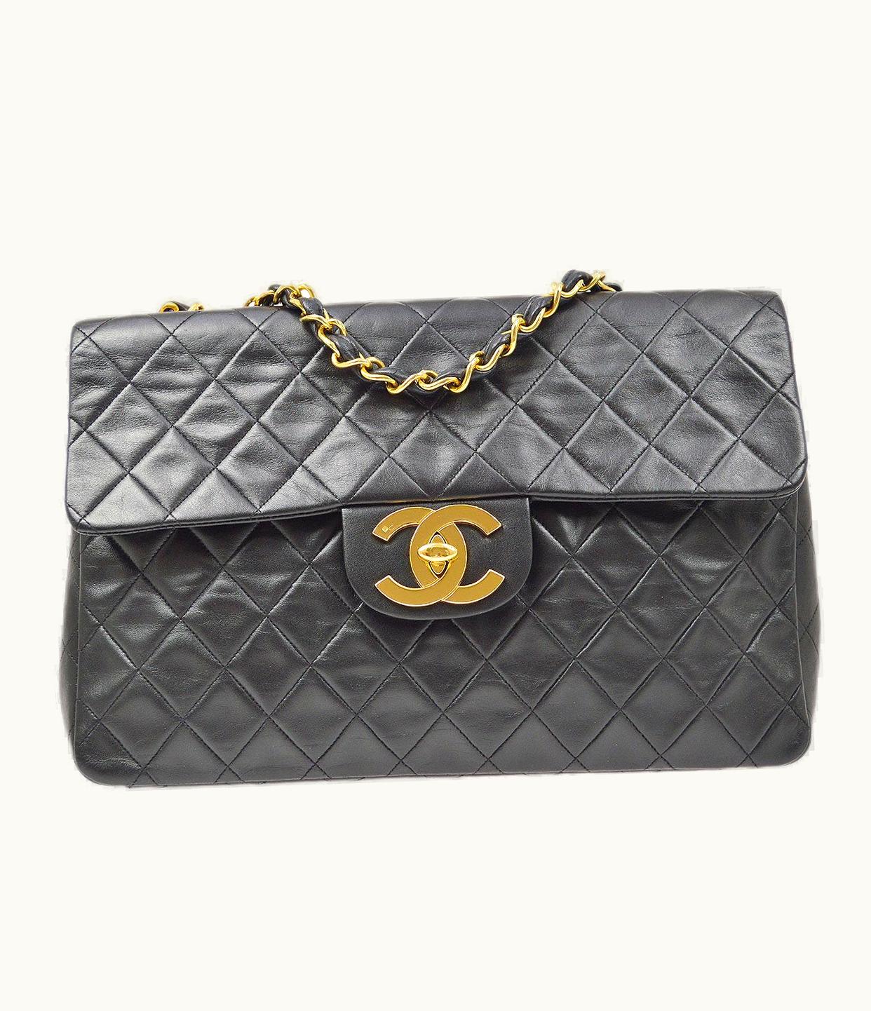 Chanel Chanel 1994-1996 Classic Flap Maxi Black Lambskin 80511