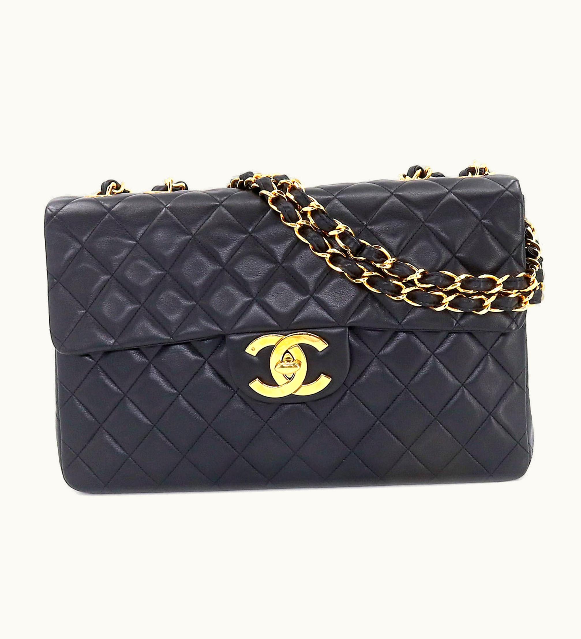 Chanel Chanel Decamato Matelasse 34 Chain Shoulder Bag Leather Black A01094 Vintage Gold Hardware