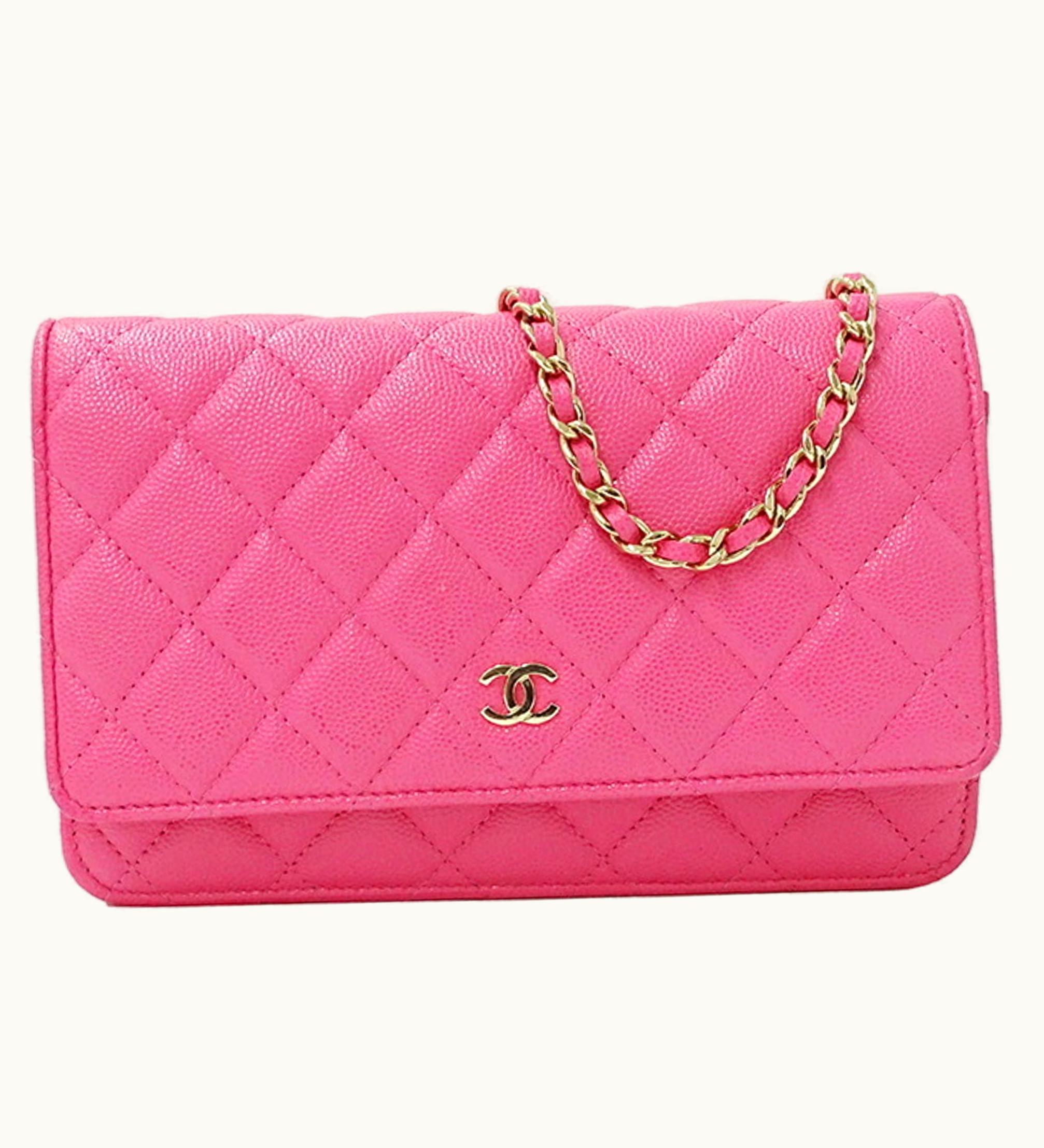 Chanel Chanel Bag Matelasse Women's Shoulder Caviar Skin Chain Pink