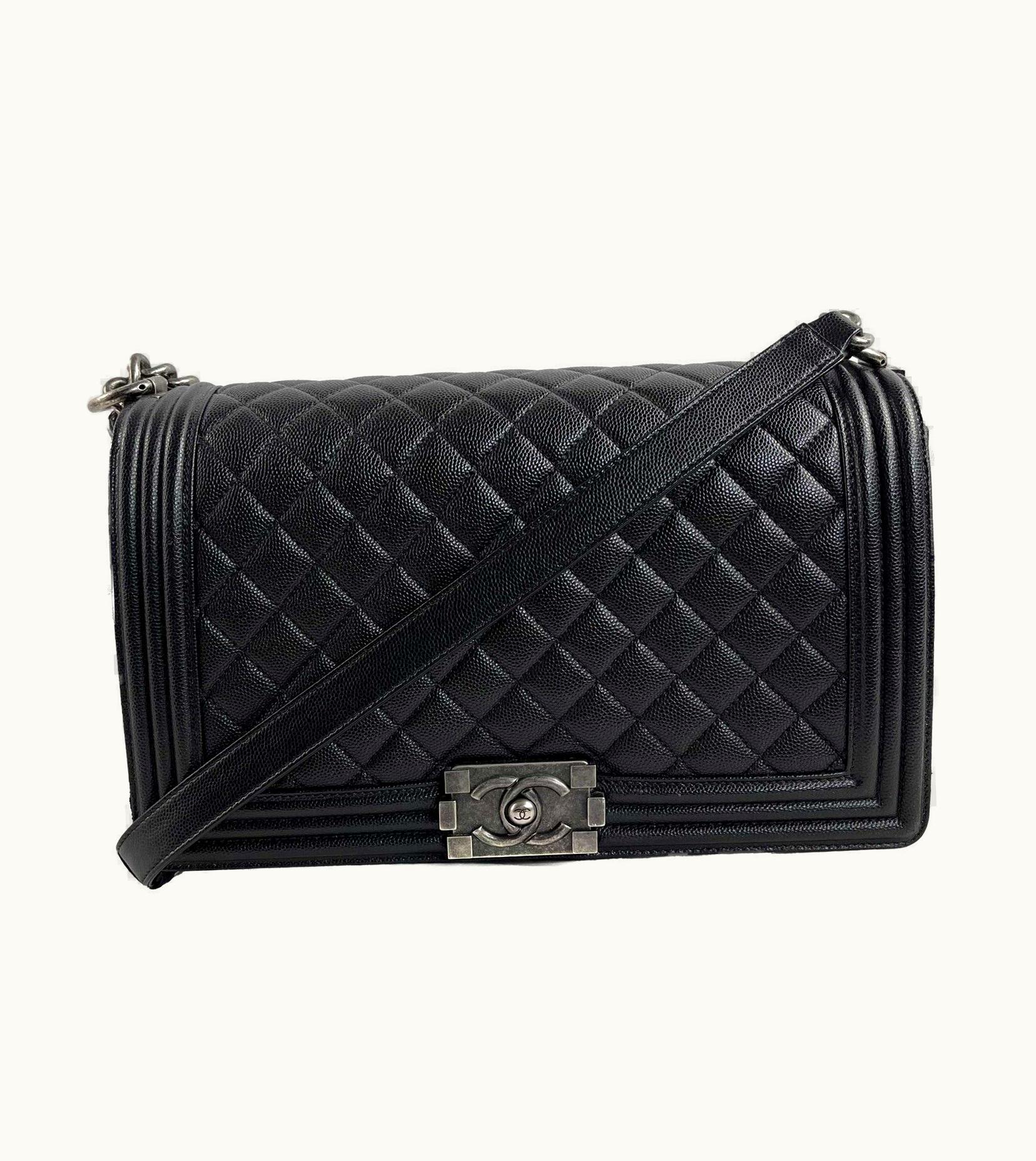 Chanel Chanel - CC Boy Flap Quilted Double Stitch New Medium - Black Caviar Leather
