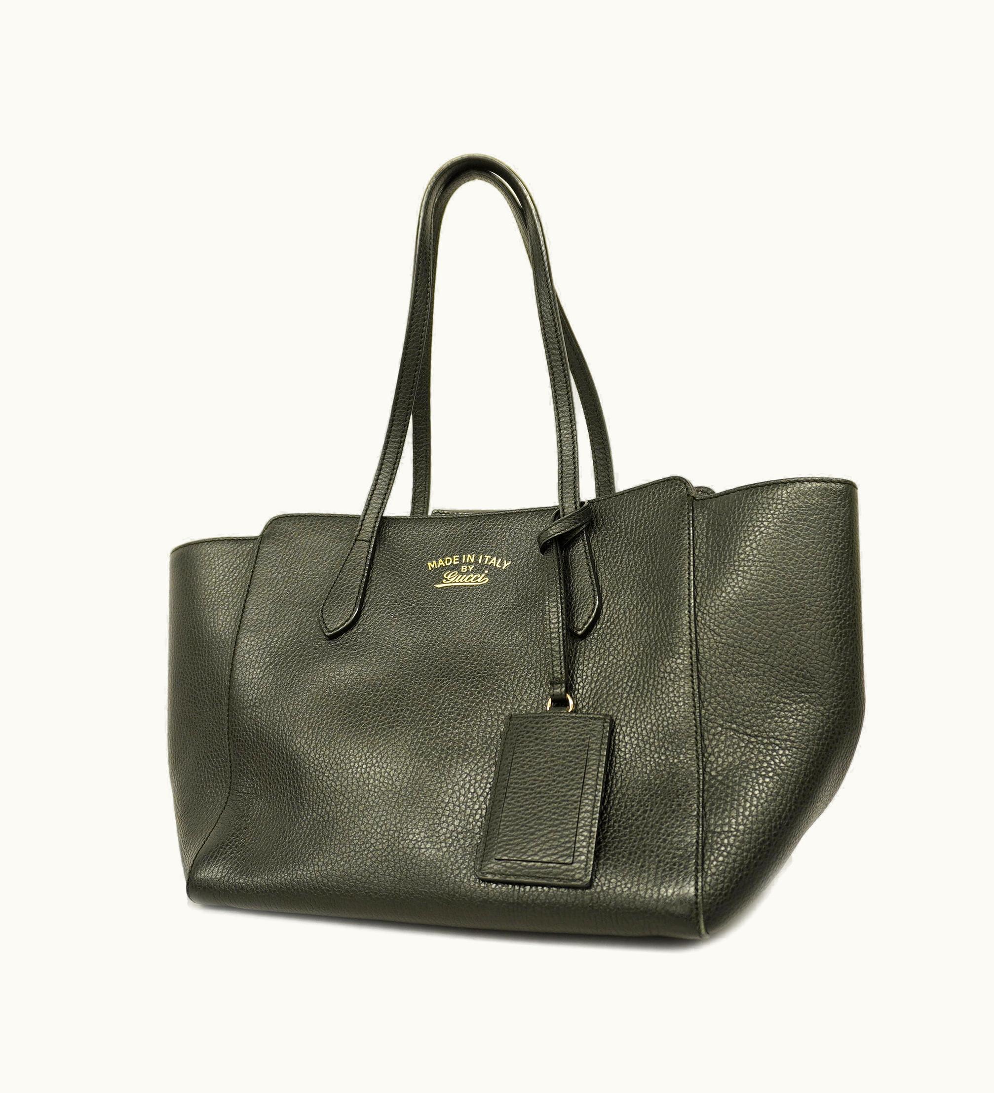 Gucci Gucci Tote Bag Swing 354408 Women's Leather Handbag, Tote Bag Black