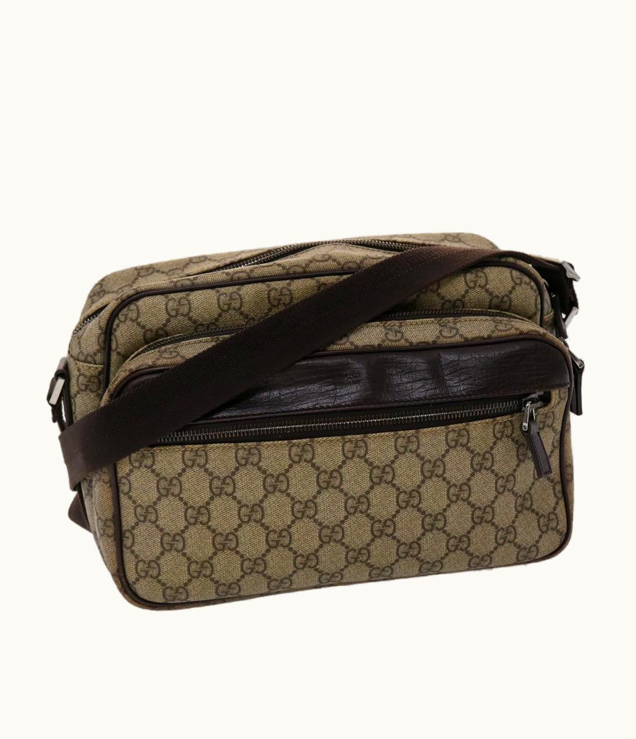 Gucci Gucci GG Canvas Shoulder Bag Pvc Leather Beige 114531