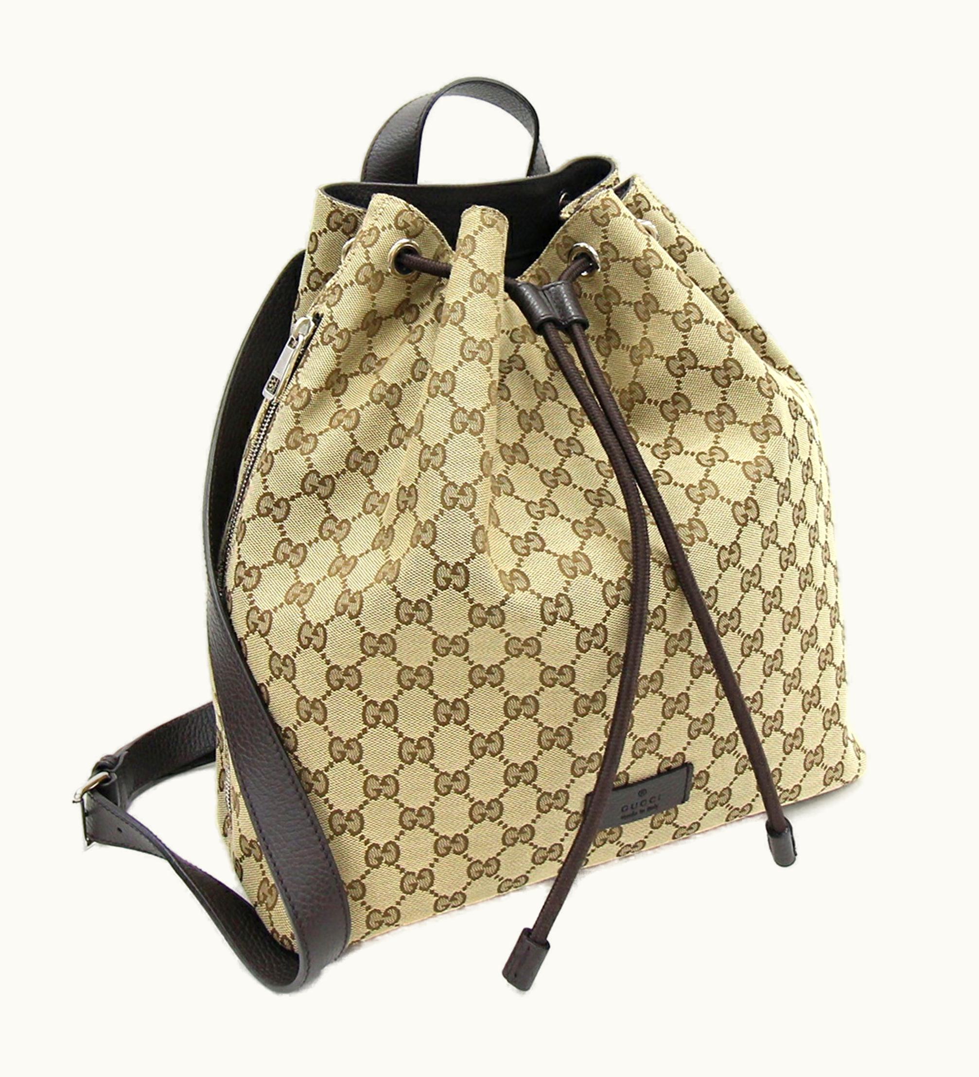 Gucci Gucci Backpack GG Canvas 449175 Beige Leather Men Women