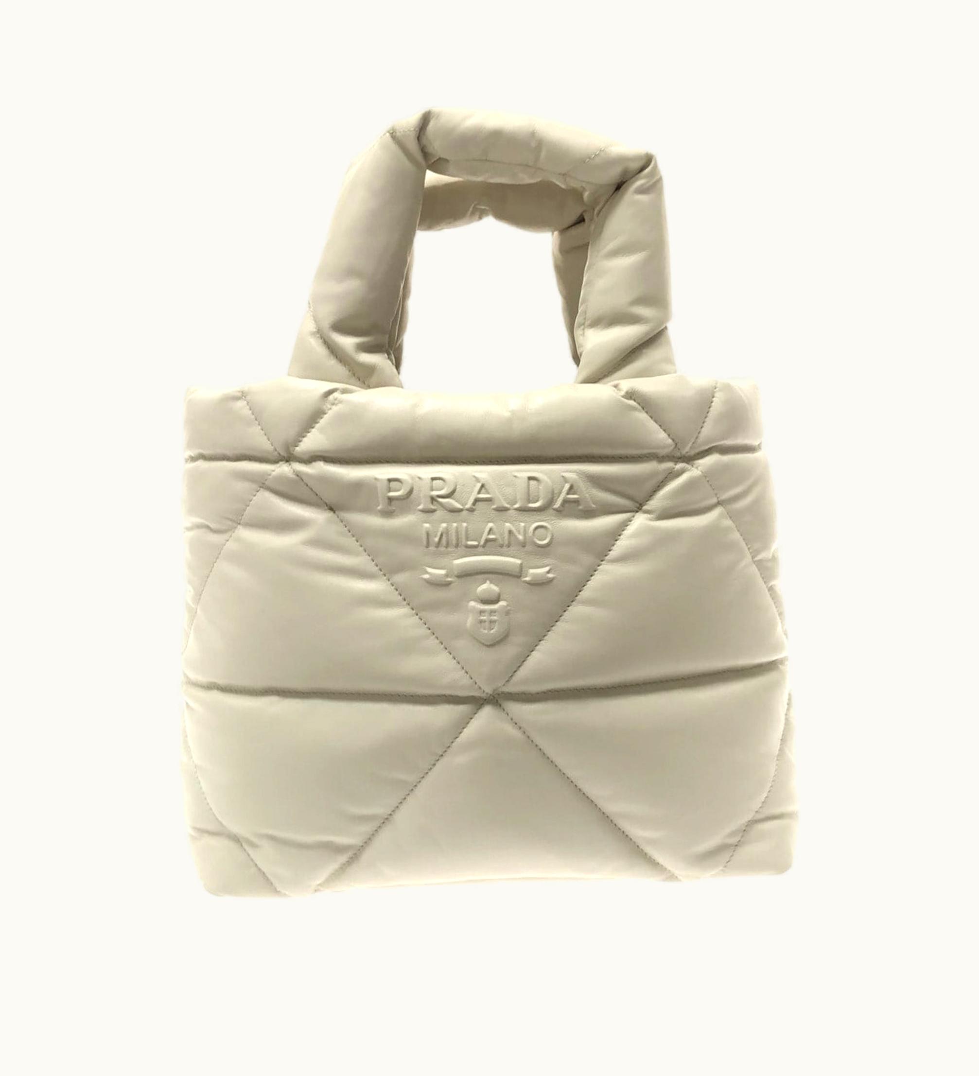 Prada Prada Embossed Logo Padded Nappa Leather Tote Satchel