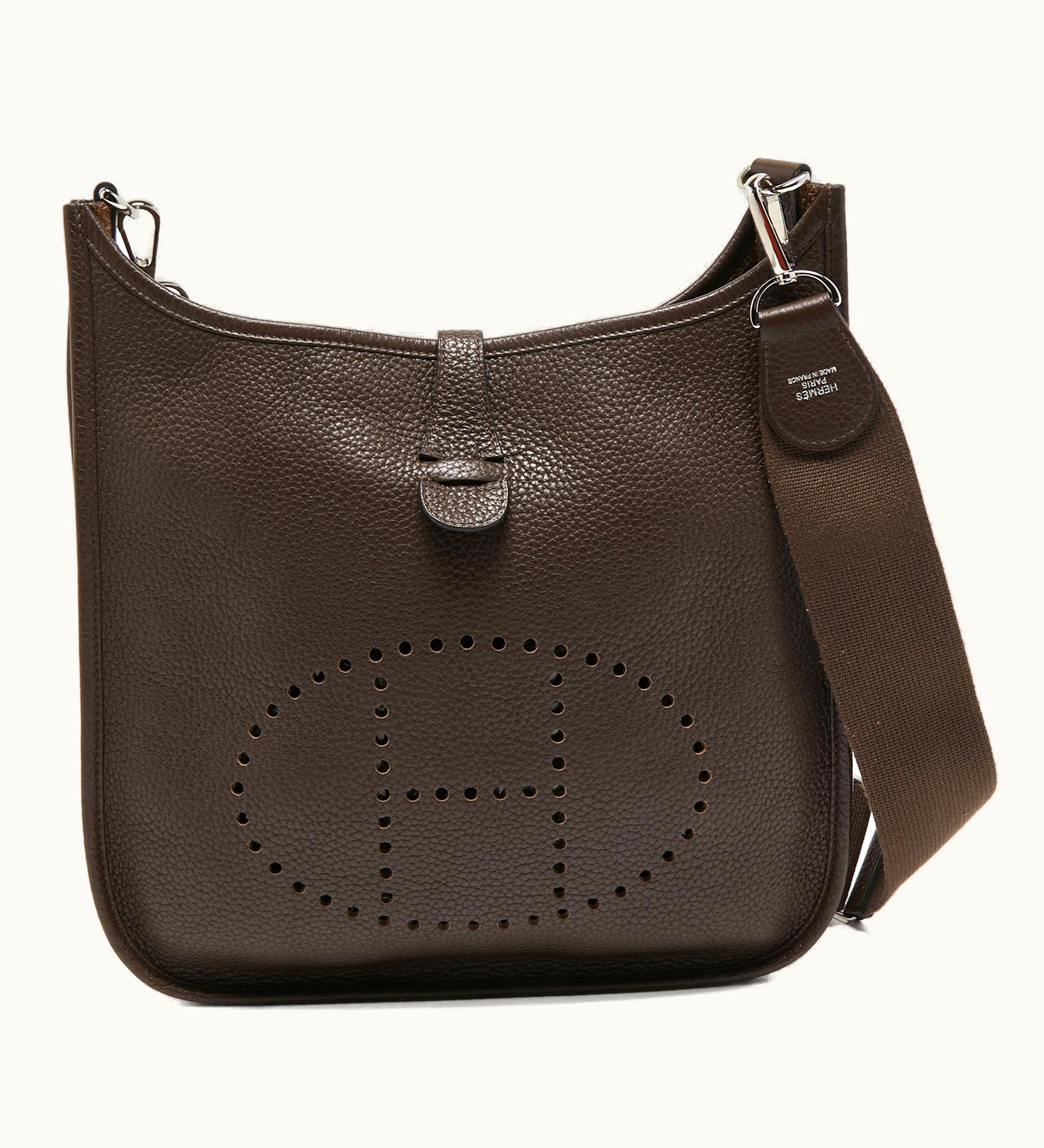 Hermès Hermès Chocolat Togo Leather Evelyne III PM Bag