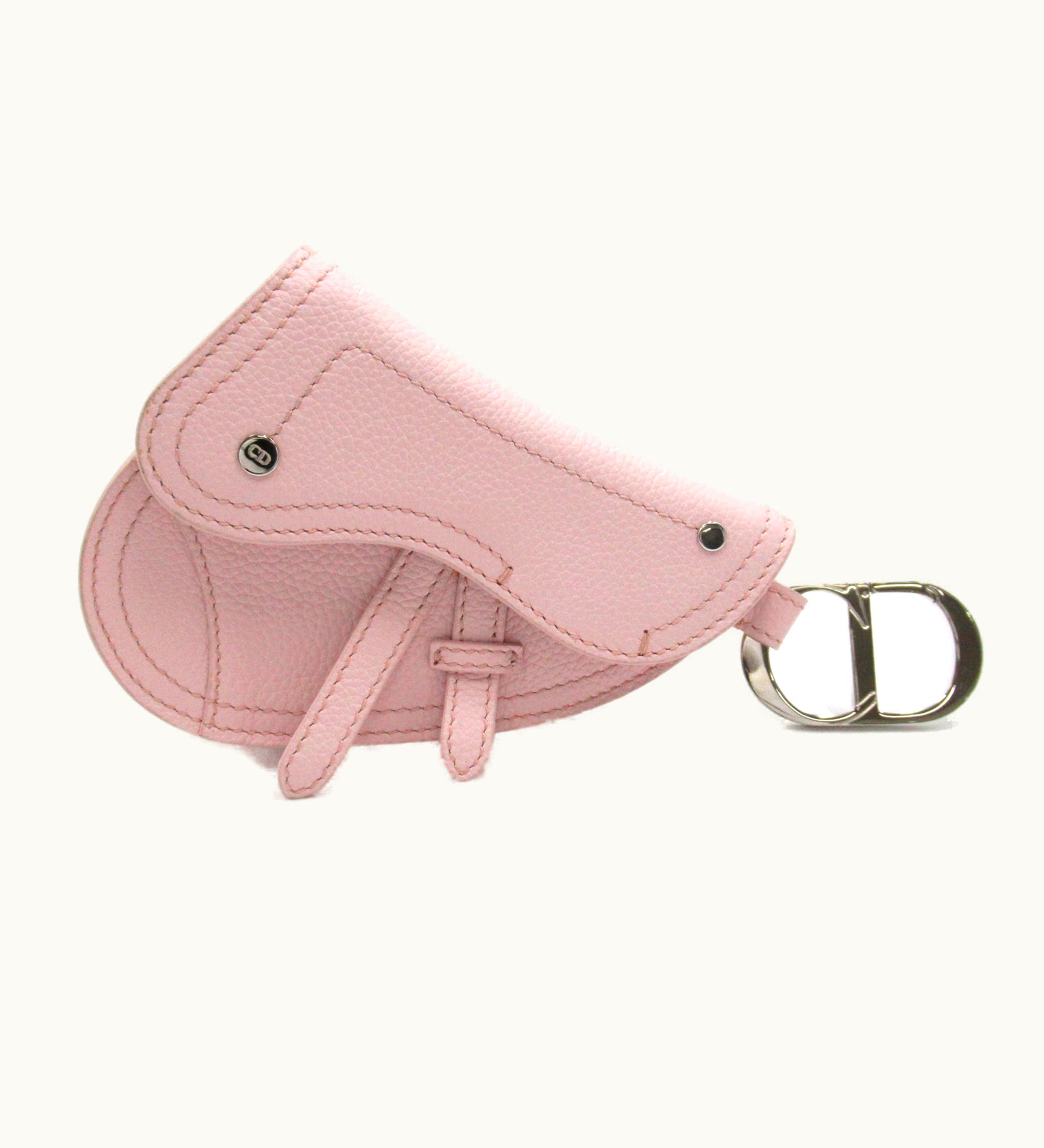 Dior Dior Saddle Type Pouch Pink Leather
