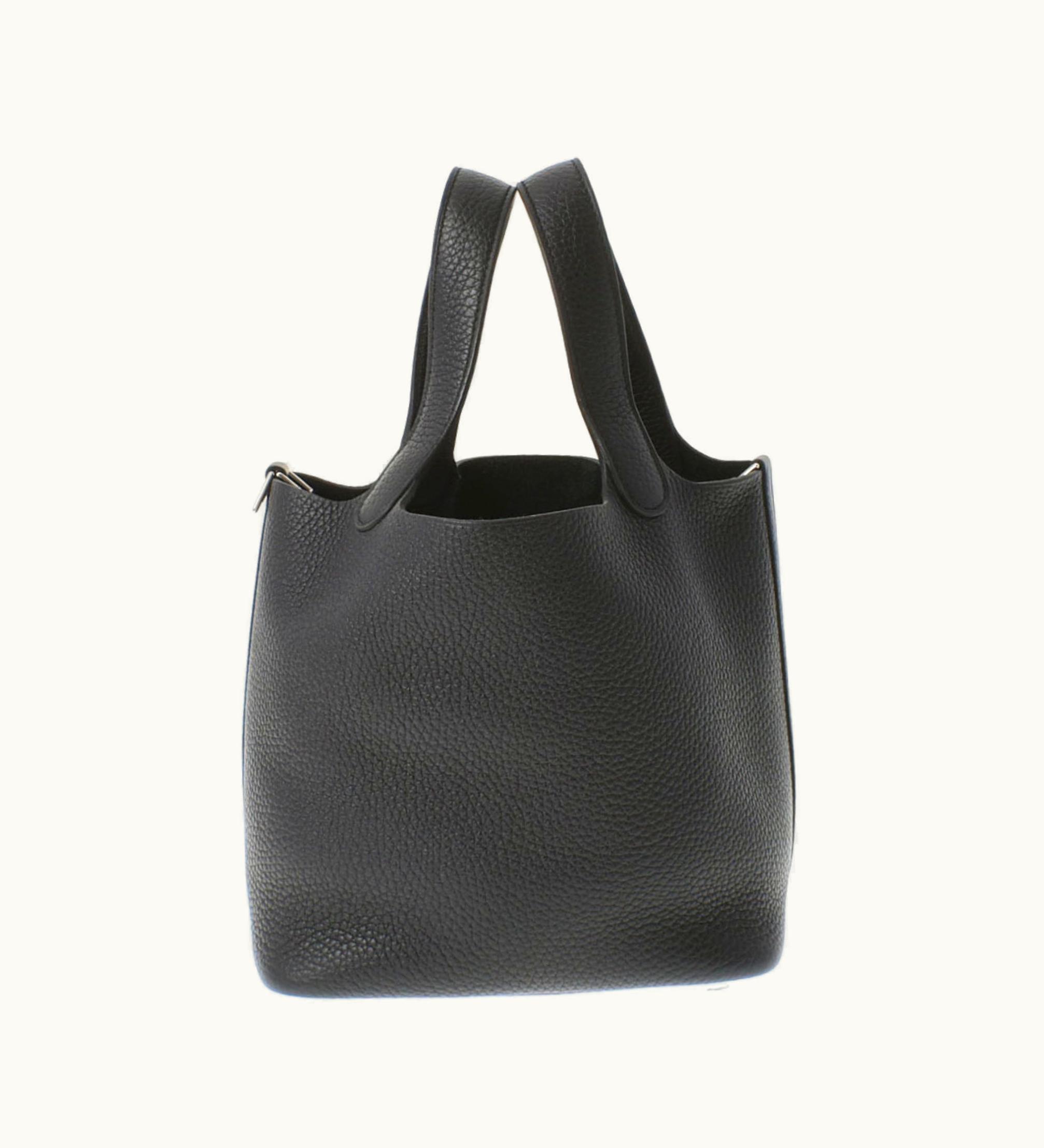 Hermès Hermès Picotin Lock PM Monochrome Black Palladium Hardware U Engraved (Around 2022) Women's Taurillon Clemence Handbag