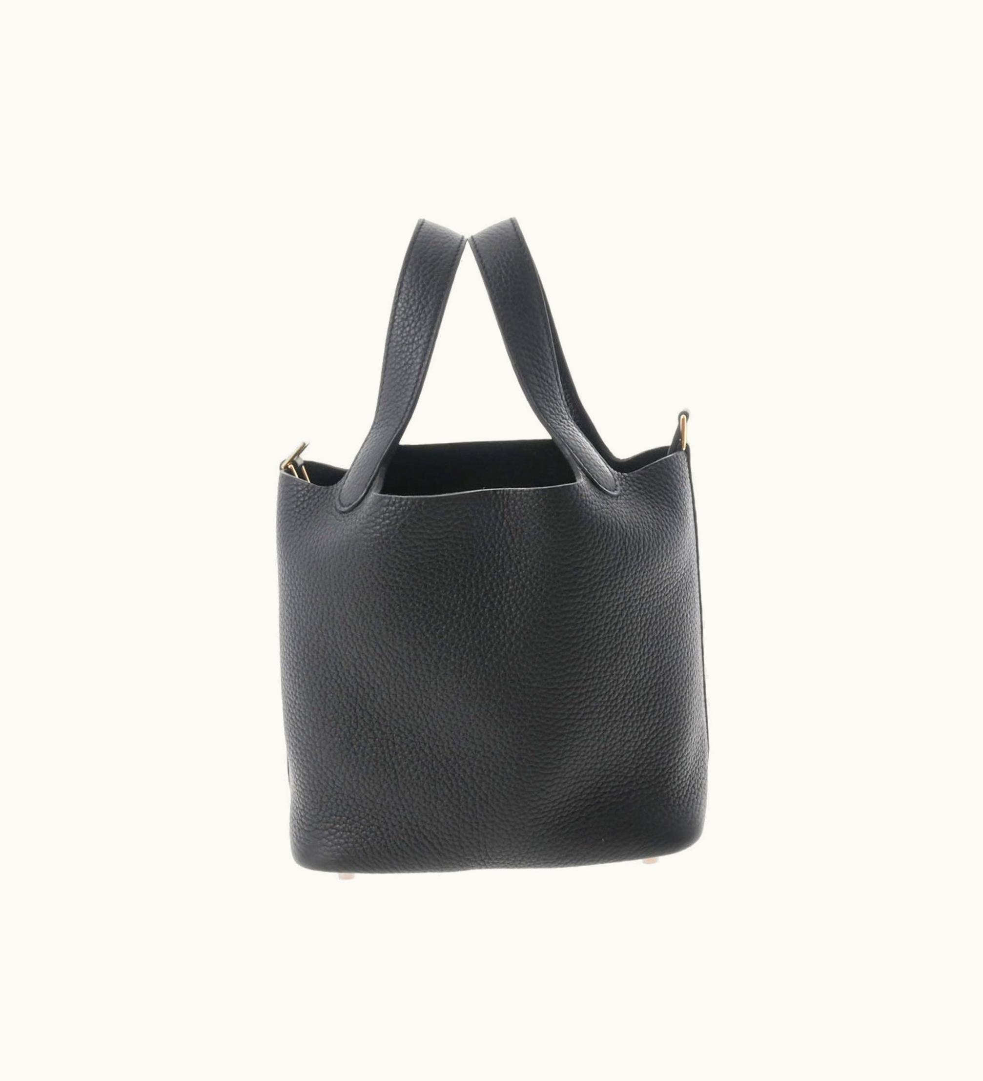 Hermès Hermès Picotin Lock PM Black Taurillon Clemence Handbag