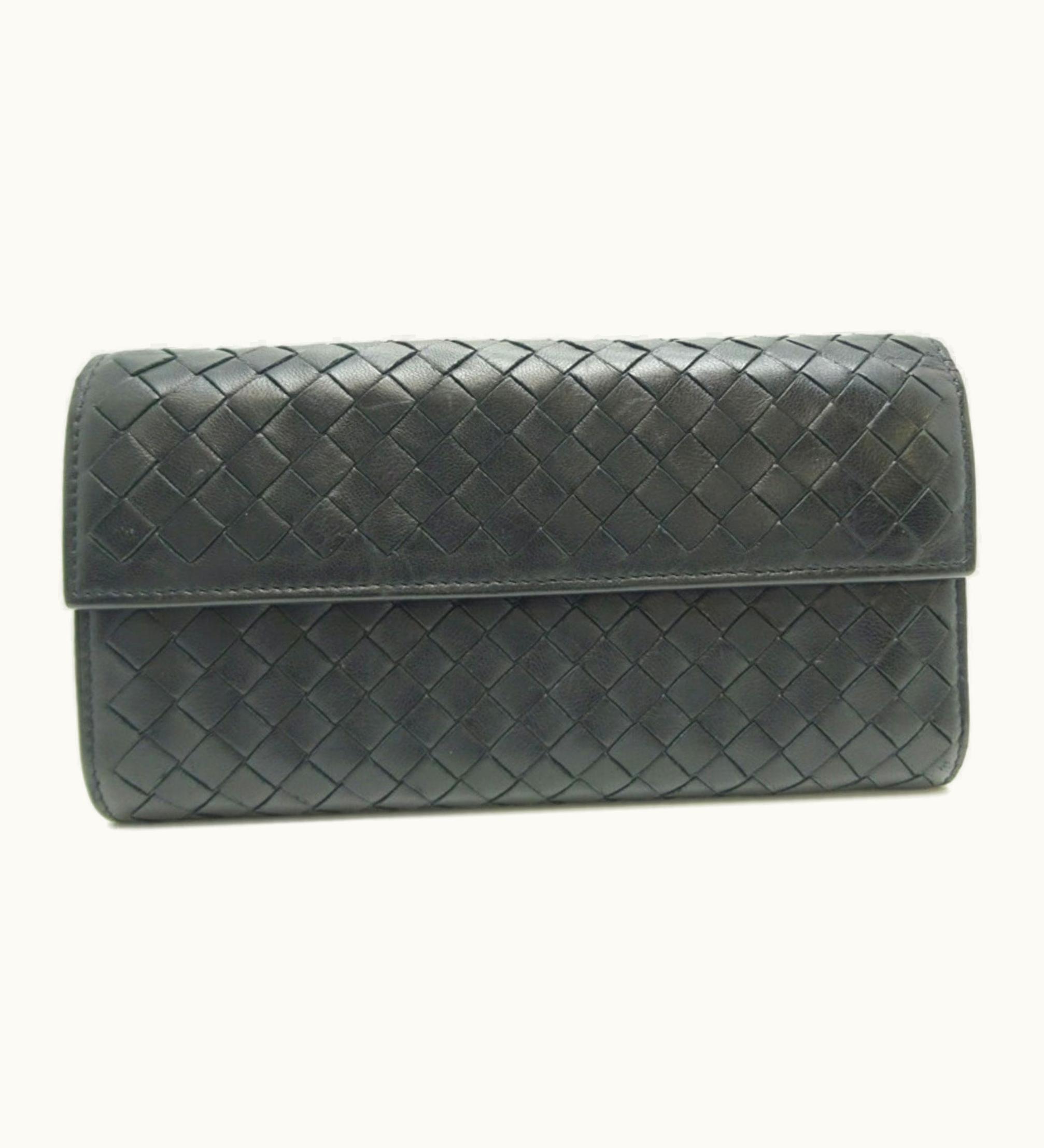 Bottega Veneta Bottega Veneta Intrecciato Men's Long Wallet Leather Black