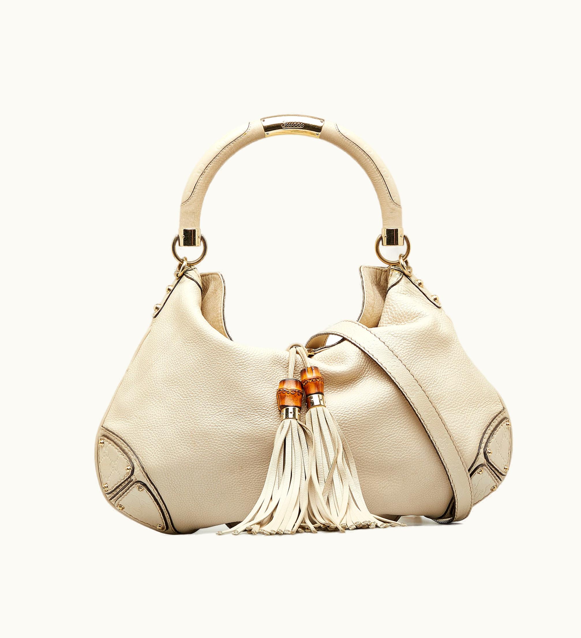 Gucci Gucci Bamboo Indy Leather Satchel