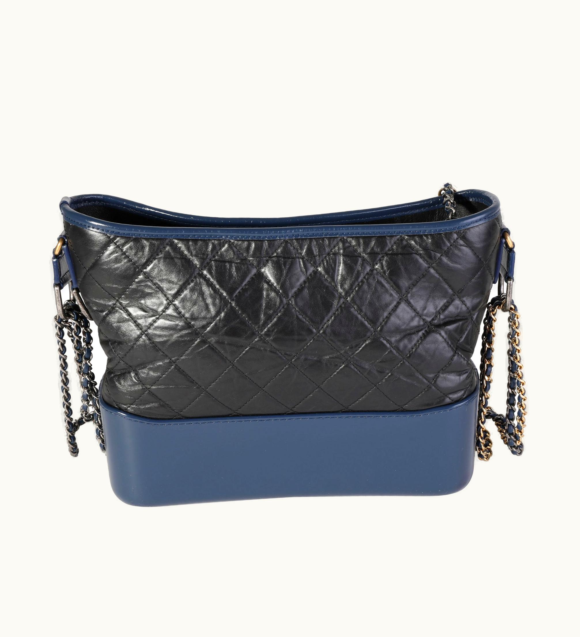 Chanel Chanel Gabrielle Large Crossbody/Shoulder Bag Black & Blue Aged Calfskin