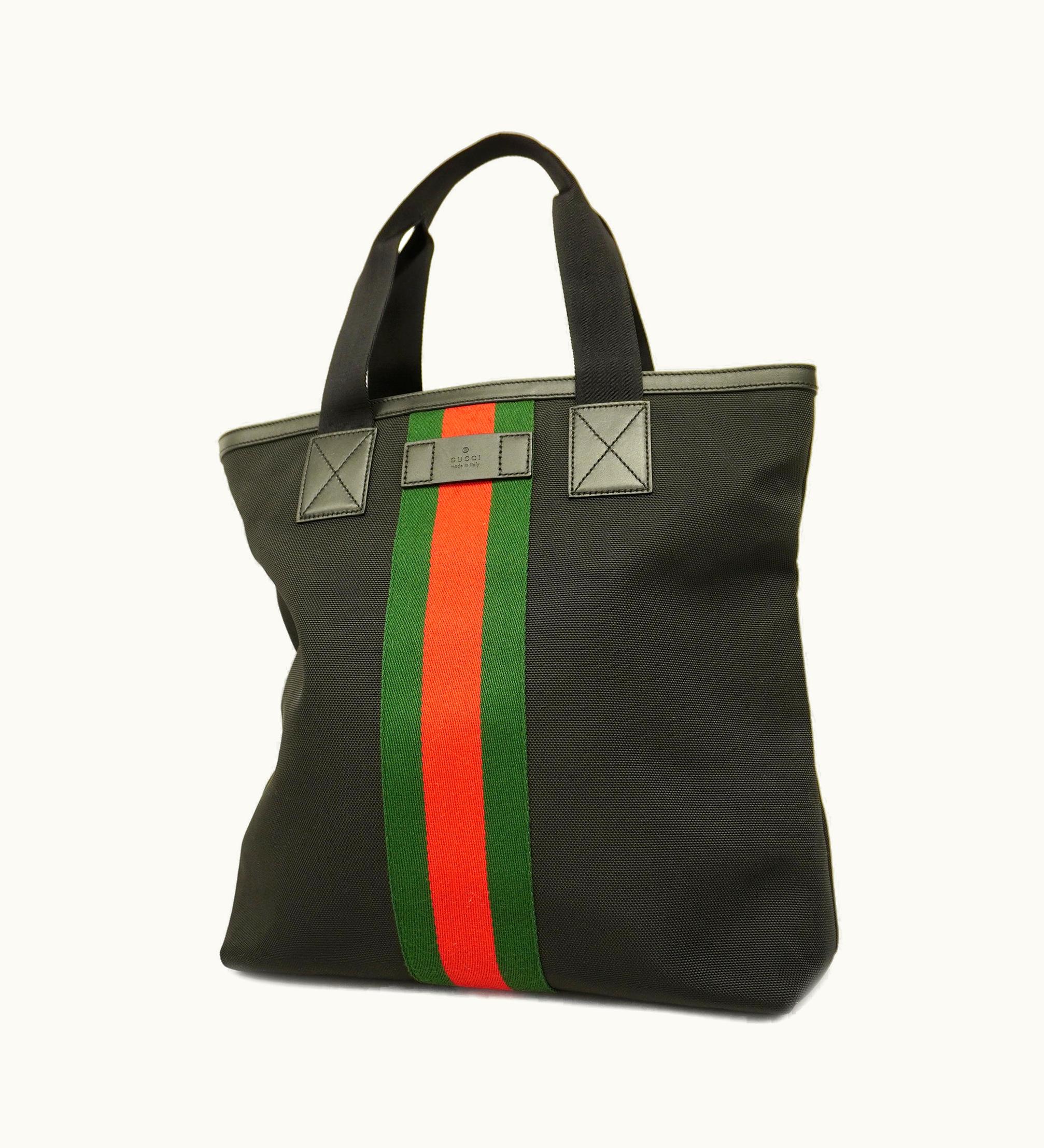 Gucci Gucci Sherry Line Tote Bag Women's Canvas, Leather Tote Bag Black
