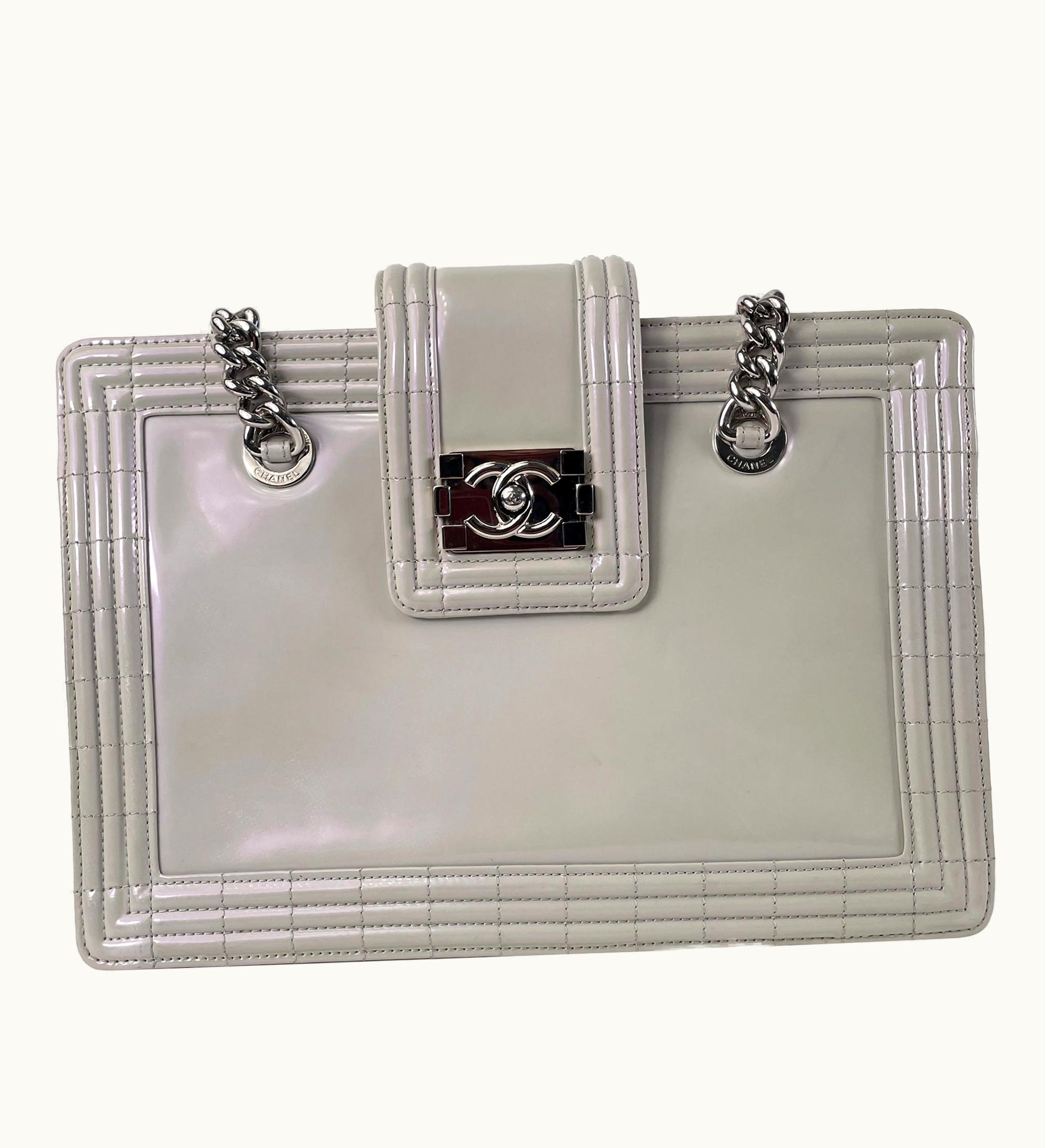 Chanel Chanel Iridescent Patent Boy Reverso Shopping Tote Tote Bag