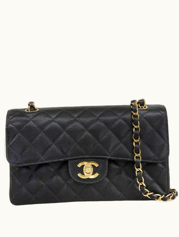 Chanel Chanel 2003 Classic Flap Chain Bag Caviar Skin Black