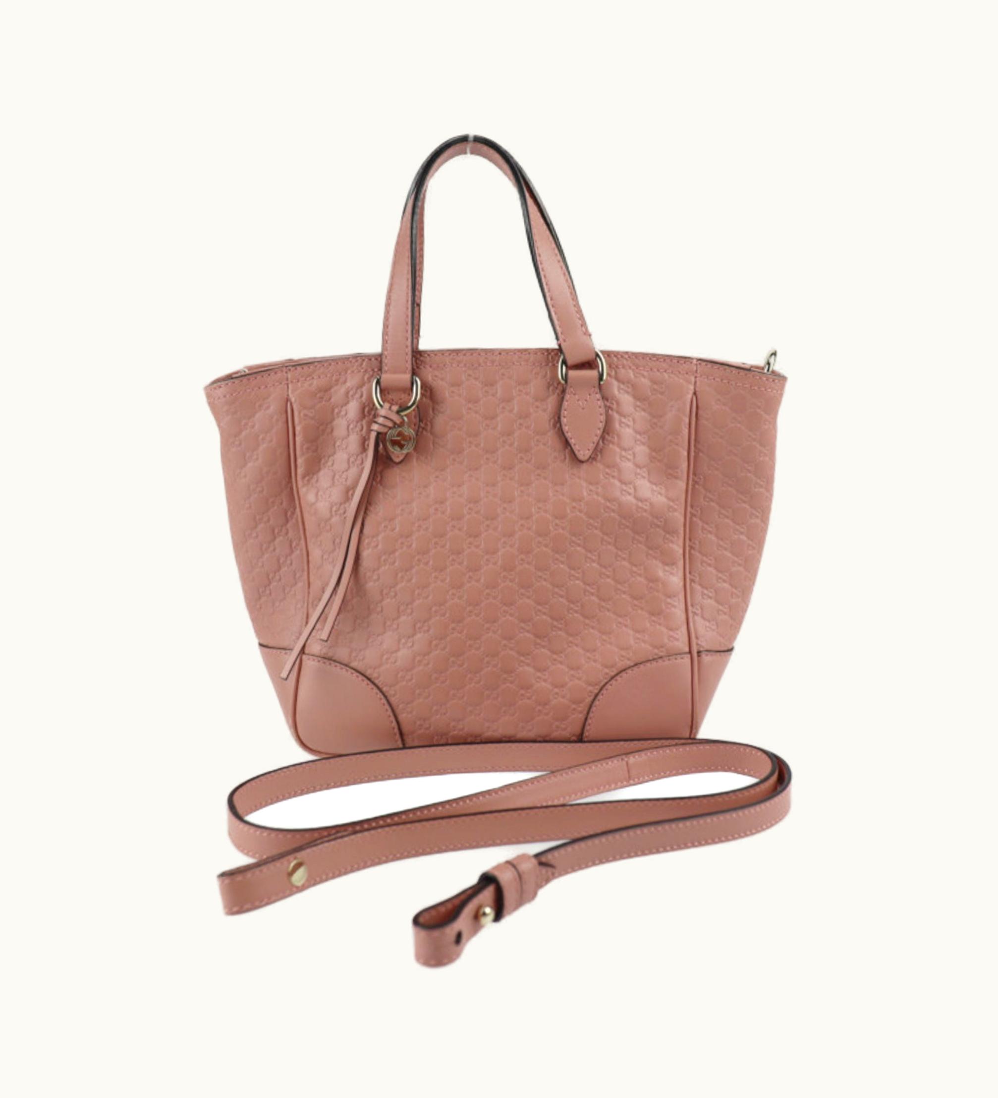 Gucci Gucci Micro Shima Handbag 449241 Leather Pink Series Gold Hardware 2Way Shoulder Bag