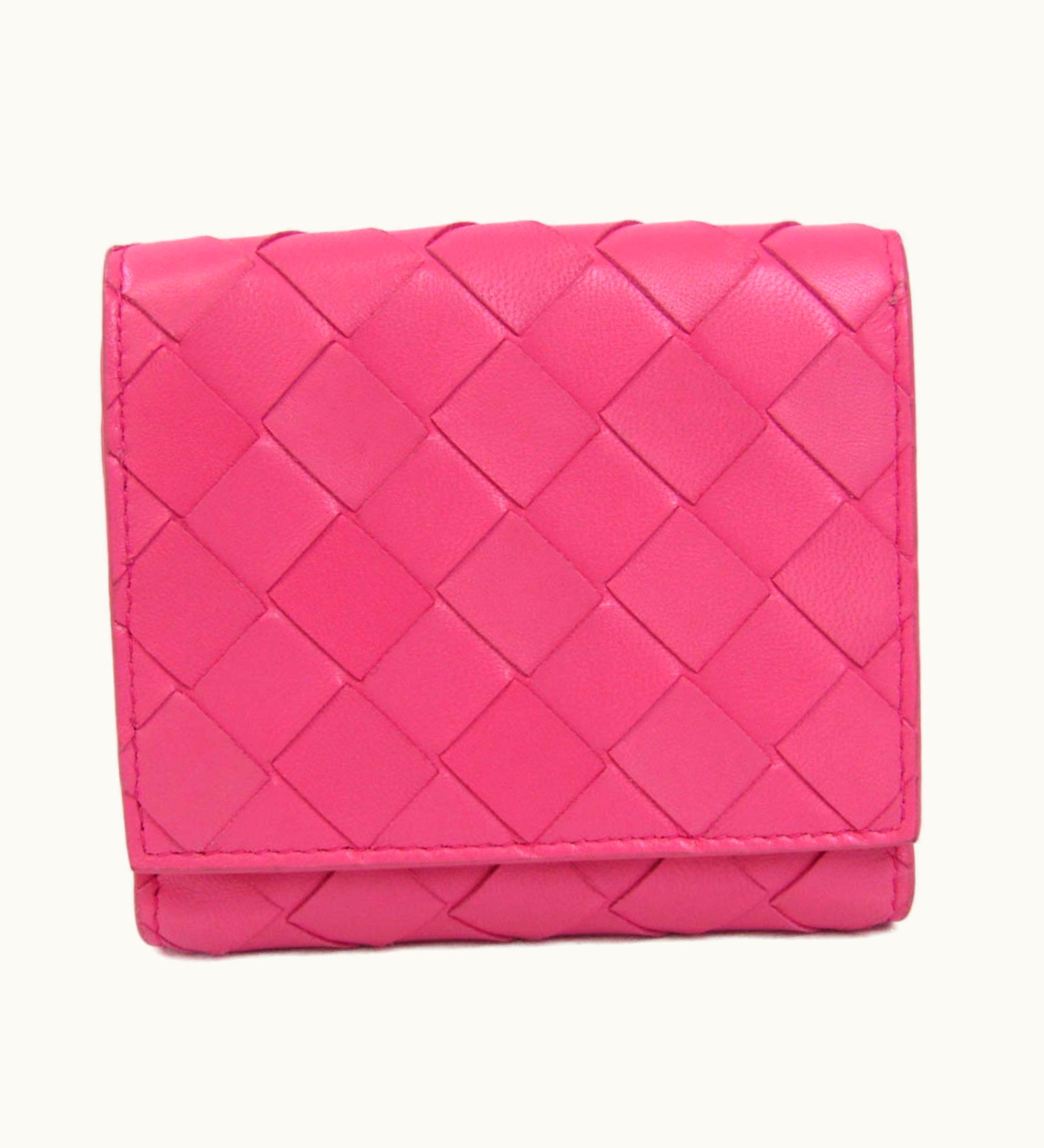 Bottega Veneta Bottega Veneta Intrecciato Women's Leather Wallet [Tri-Fold] Pink