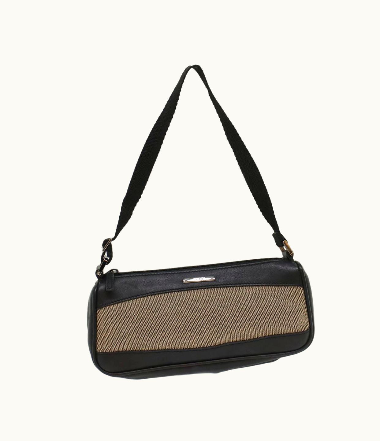 Gucci Gucci Accessory Pouch Canvas Leather Black