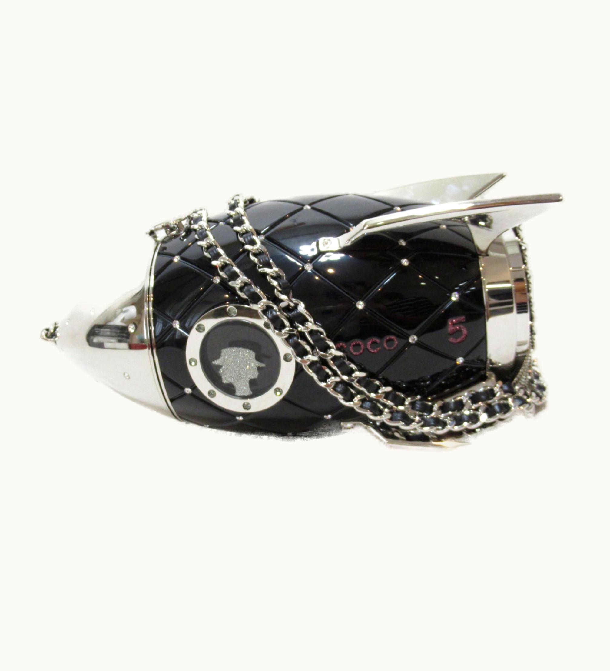 Chanel Chanel Rocket Shoulder Bag Black Plastic Stainless Steel