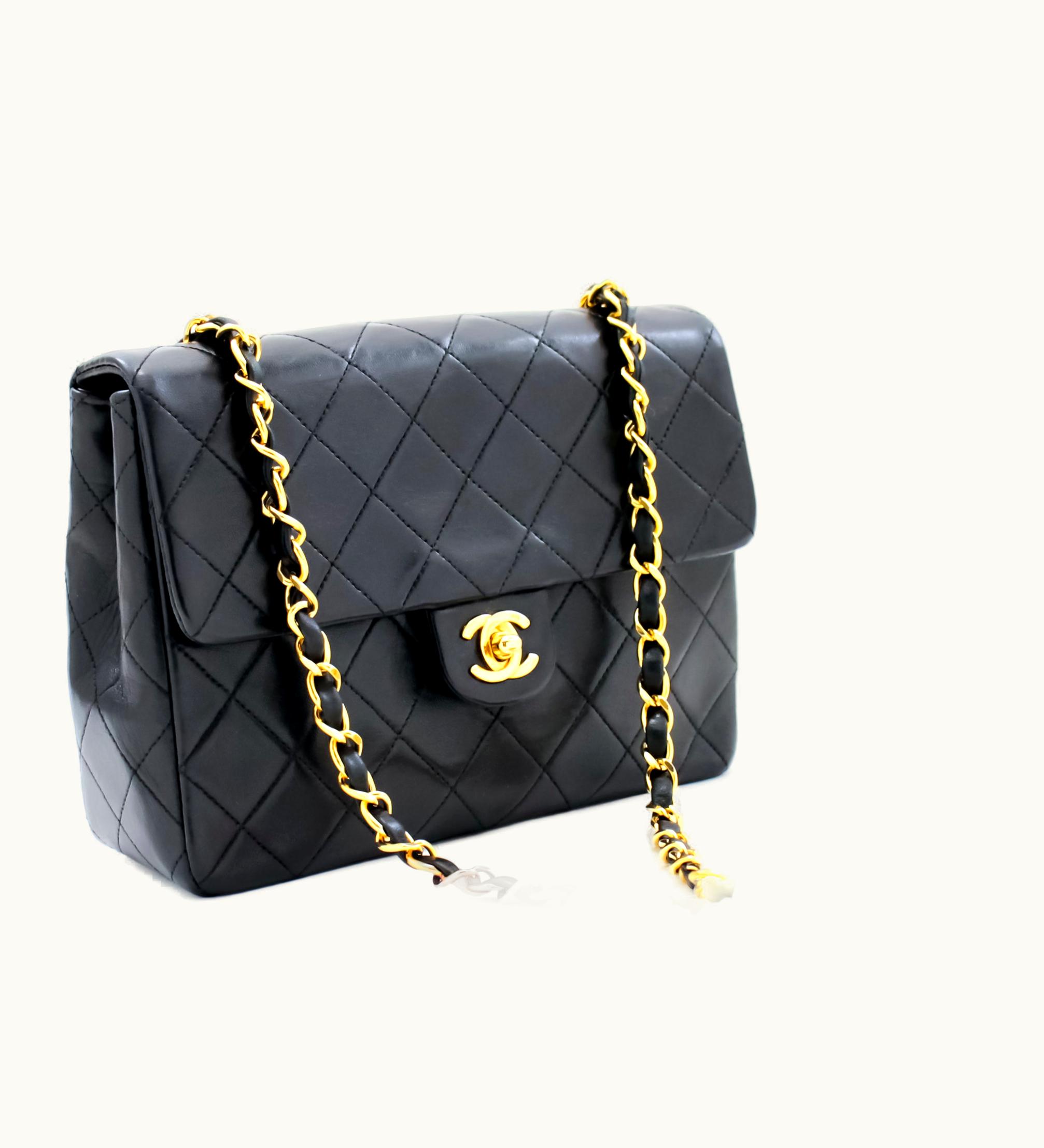 Chanel Chanel Vintage Mini Square Small Chain Shoulder Bag Crossbody Black Quilt