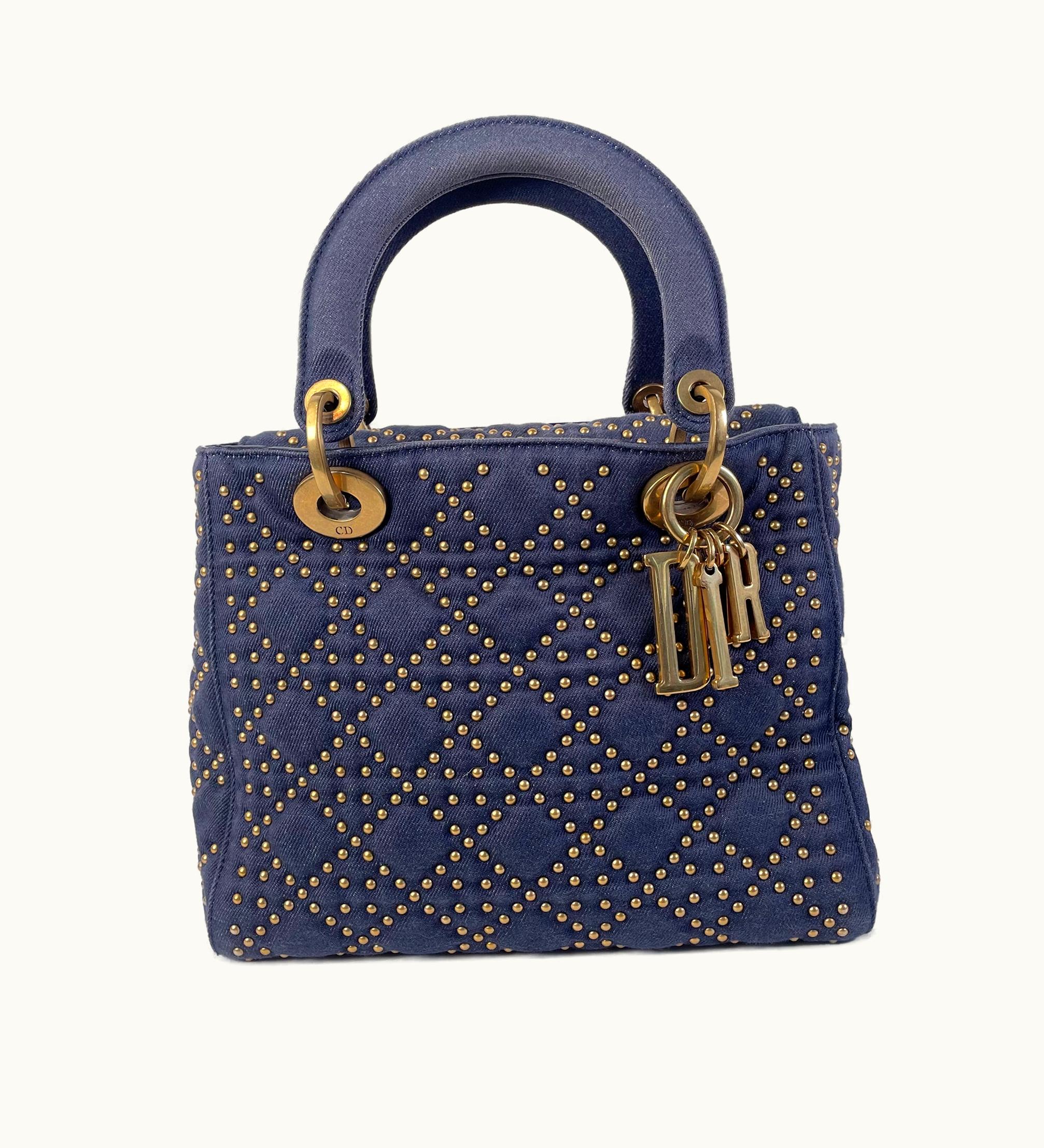 Dior Diormedium Studded Denim Supple Lady