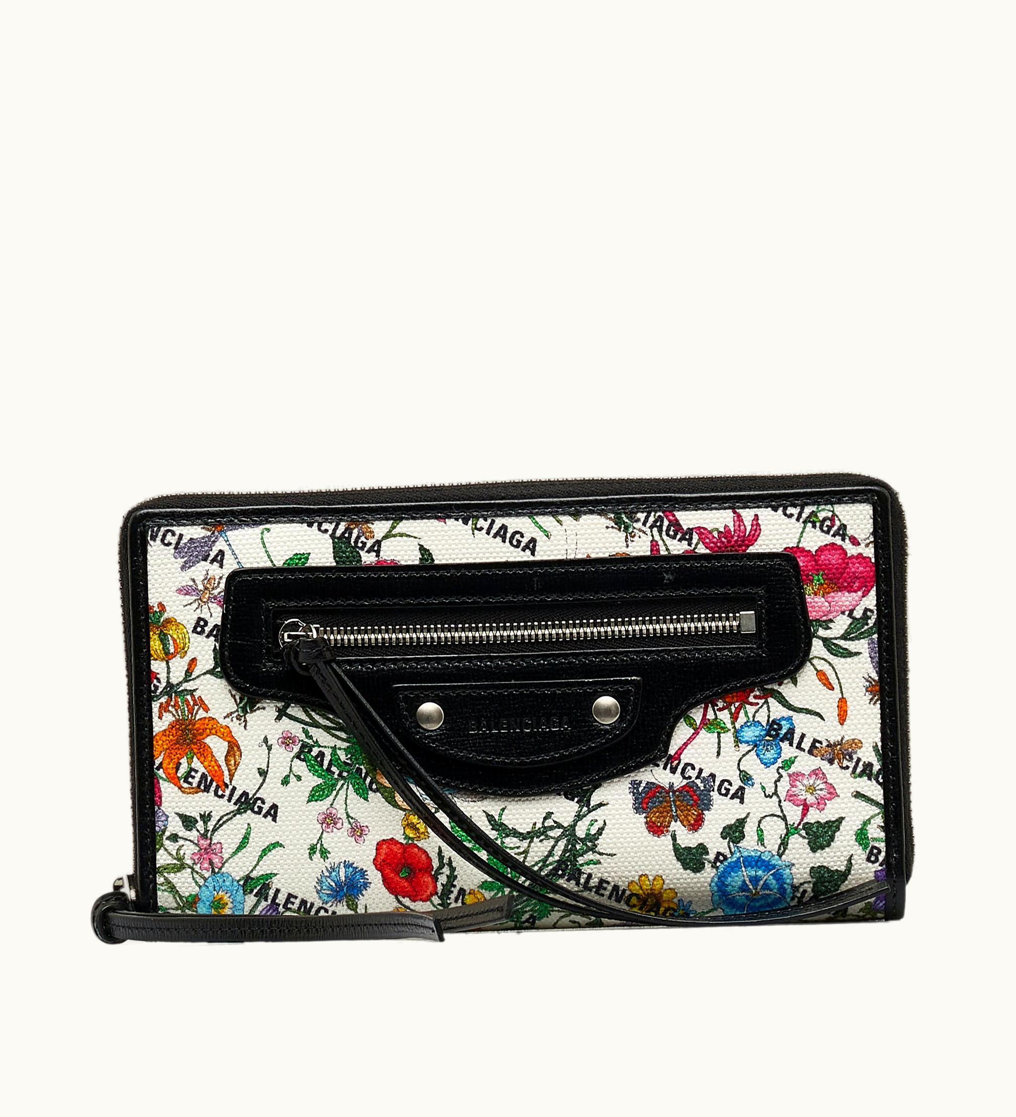 Gucci Gucci X Balenciaga The Hacker Project Neo Classic Flora Print Zip Around Wallet Long Wallets