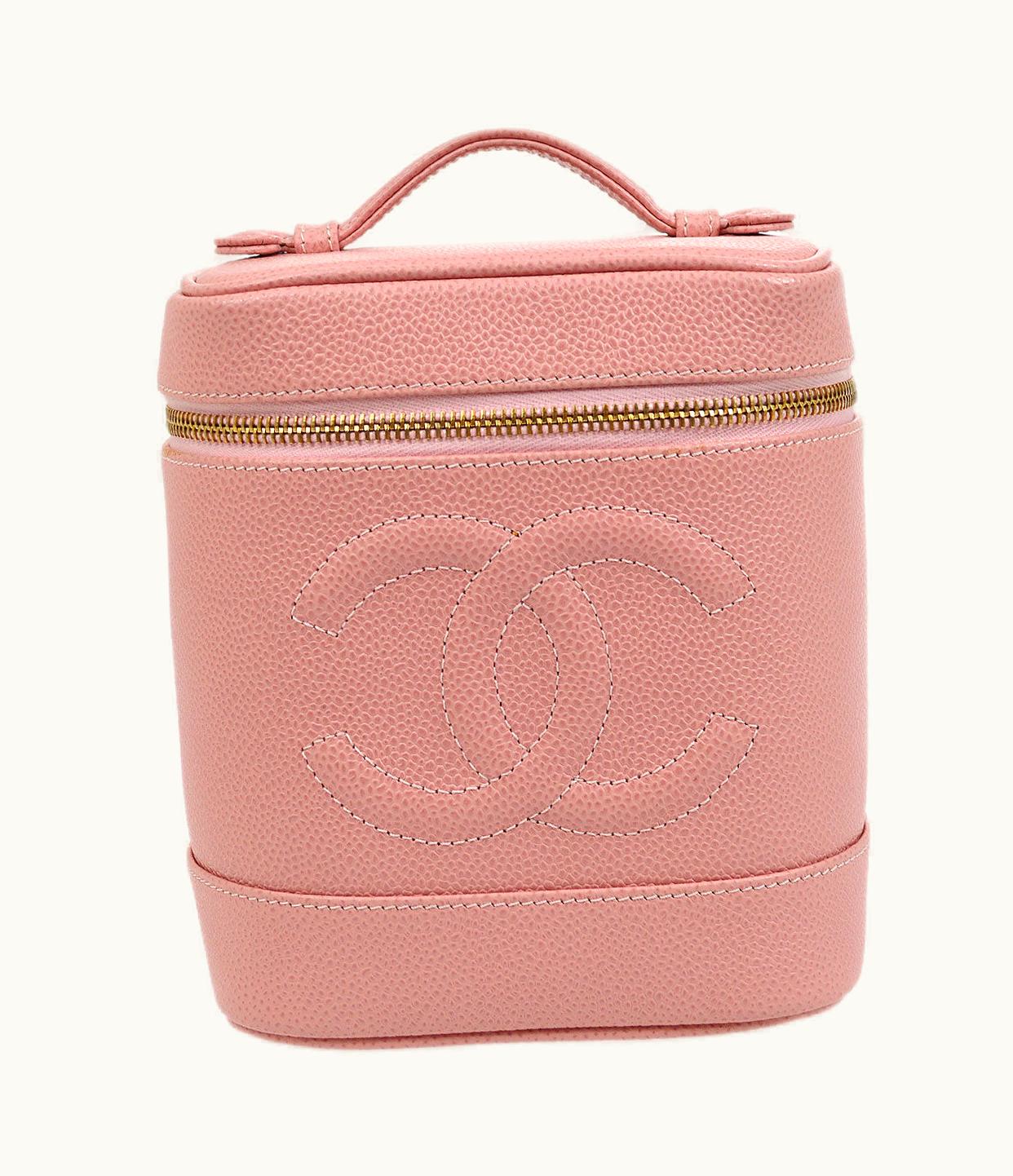 Chanel Chanel 2001-2003 Pink Caviar Timeless Cosmetic Vanity Handbag 43930