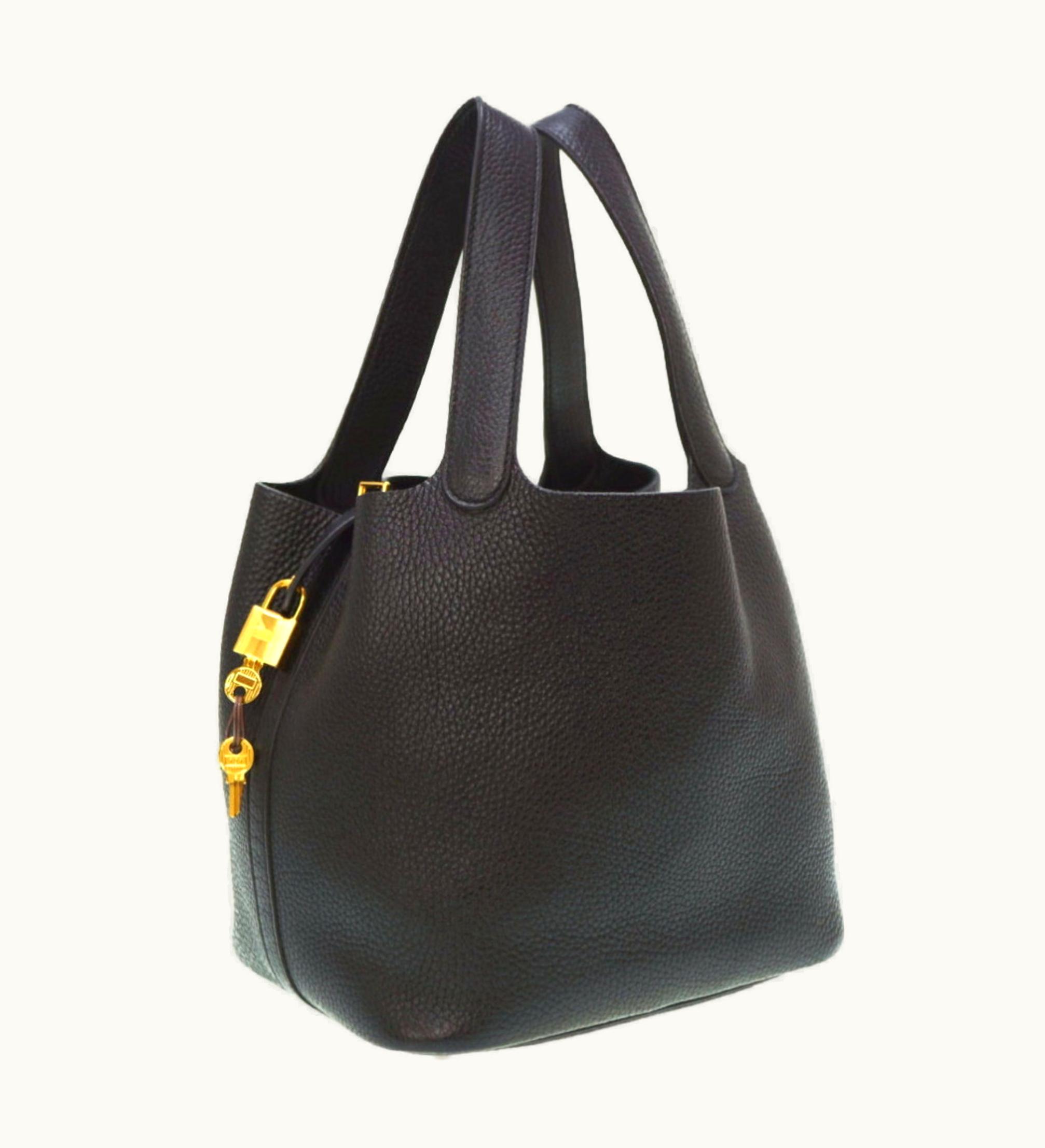 Hermès Hermès Picotin Lock MM Handbag Taurillon Clemence Black C Engraved