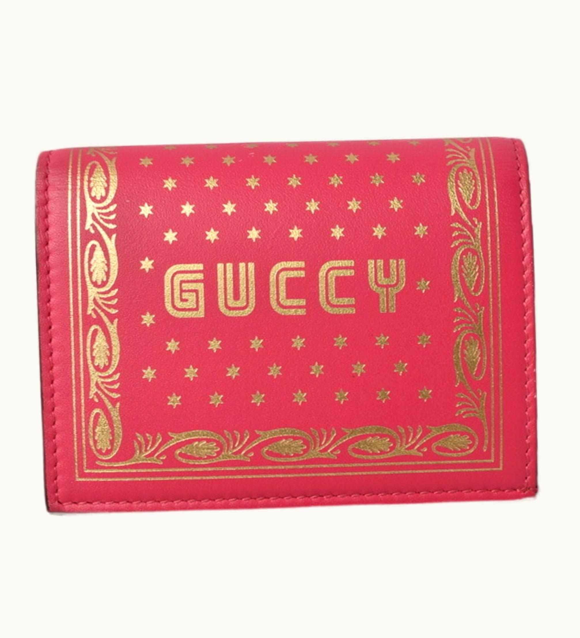 Gucci Gucci Mini Wallet/Coin Case Gucci Guccy Folding Wallet Sega Collaboration Pink/Gold Leather