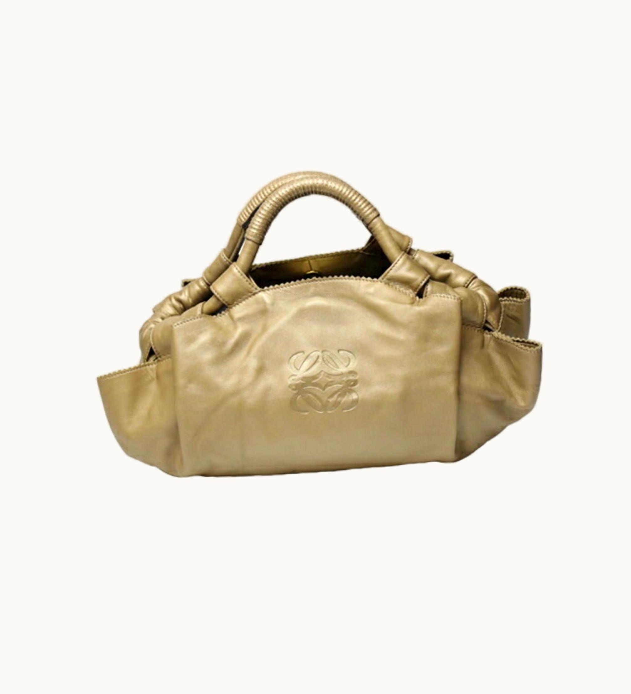 Loewe Loewe Nappa Aire Leather Lightweight Gold Handbag