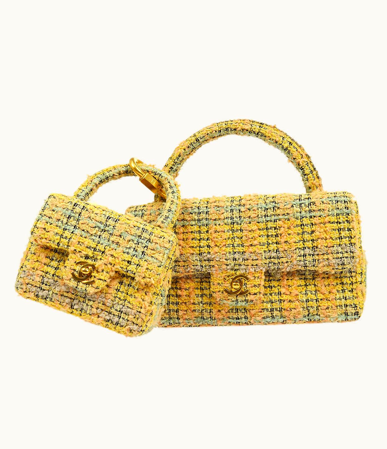 Chanel Chanel 1994 Yellow Tweed Handbag Set Ak31944B