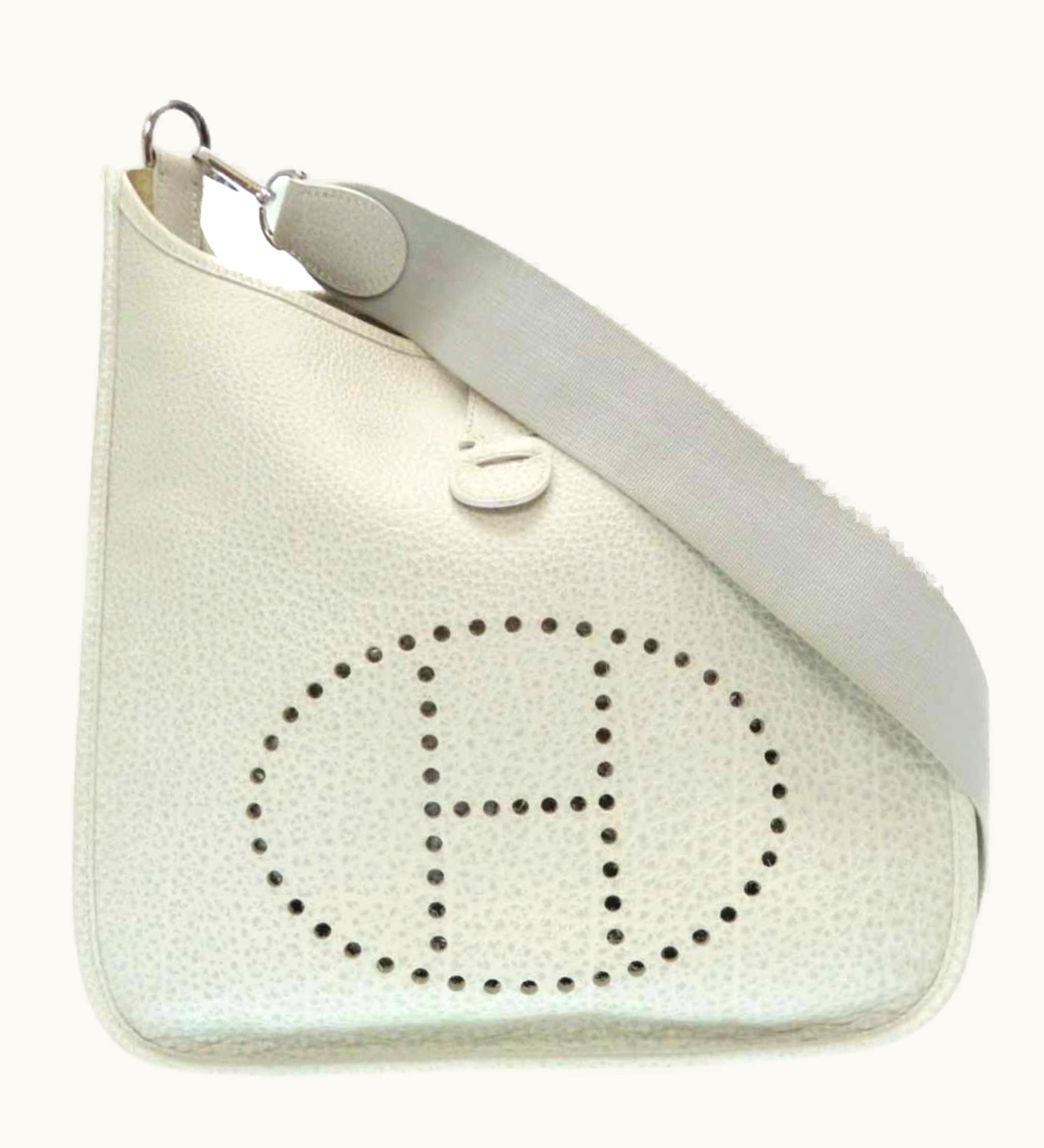Hermès Hermès Evelyne PM Dalmatian Buffle Skipper Shoulder Bag White