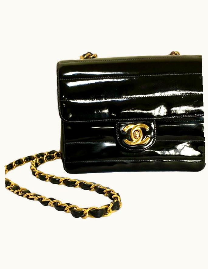 Chanel Chanel Vintage Patent Enamel Black 2