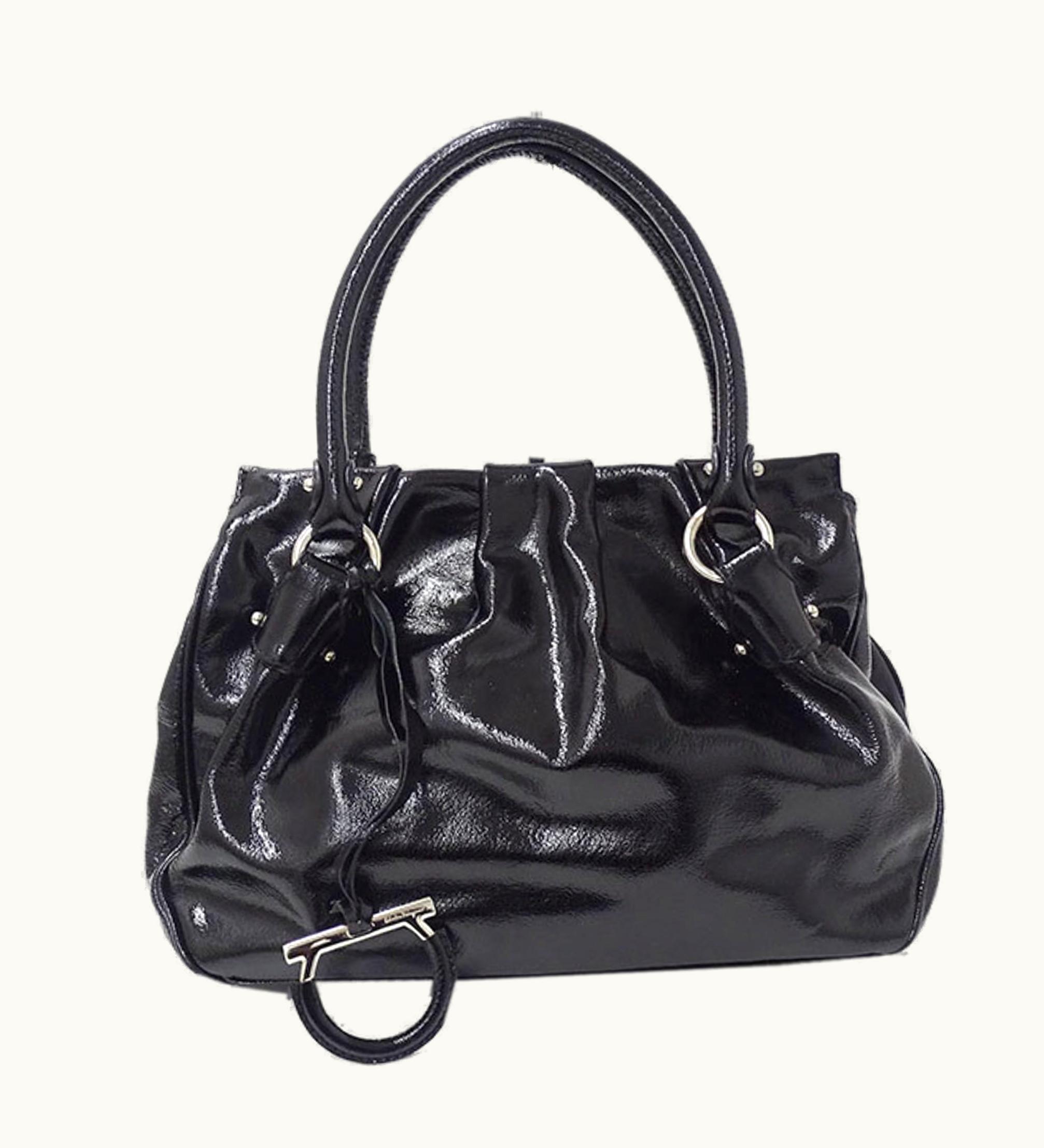 Salvatore Ferragamo Salvatore Ferragamo Bag Ladies Handbag Enamel Black Outing