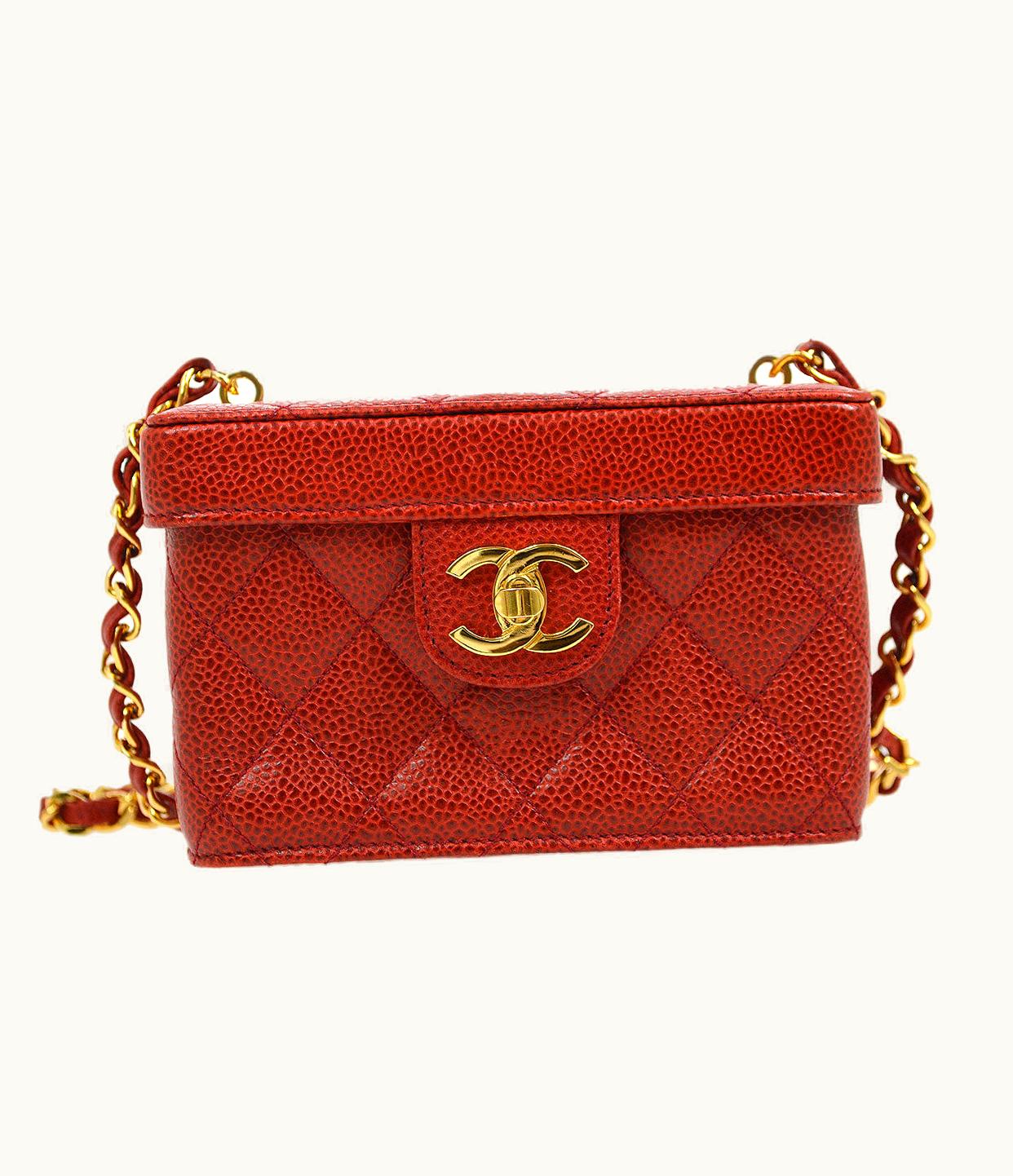 Chanel Chanel * 1991-1994 Shoulder Bag Micro Red Caviar 15852
