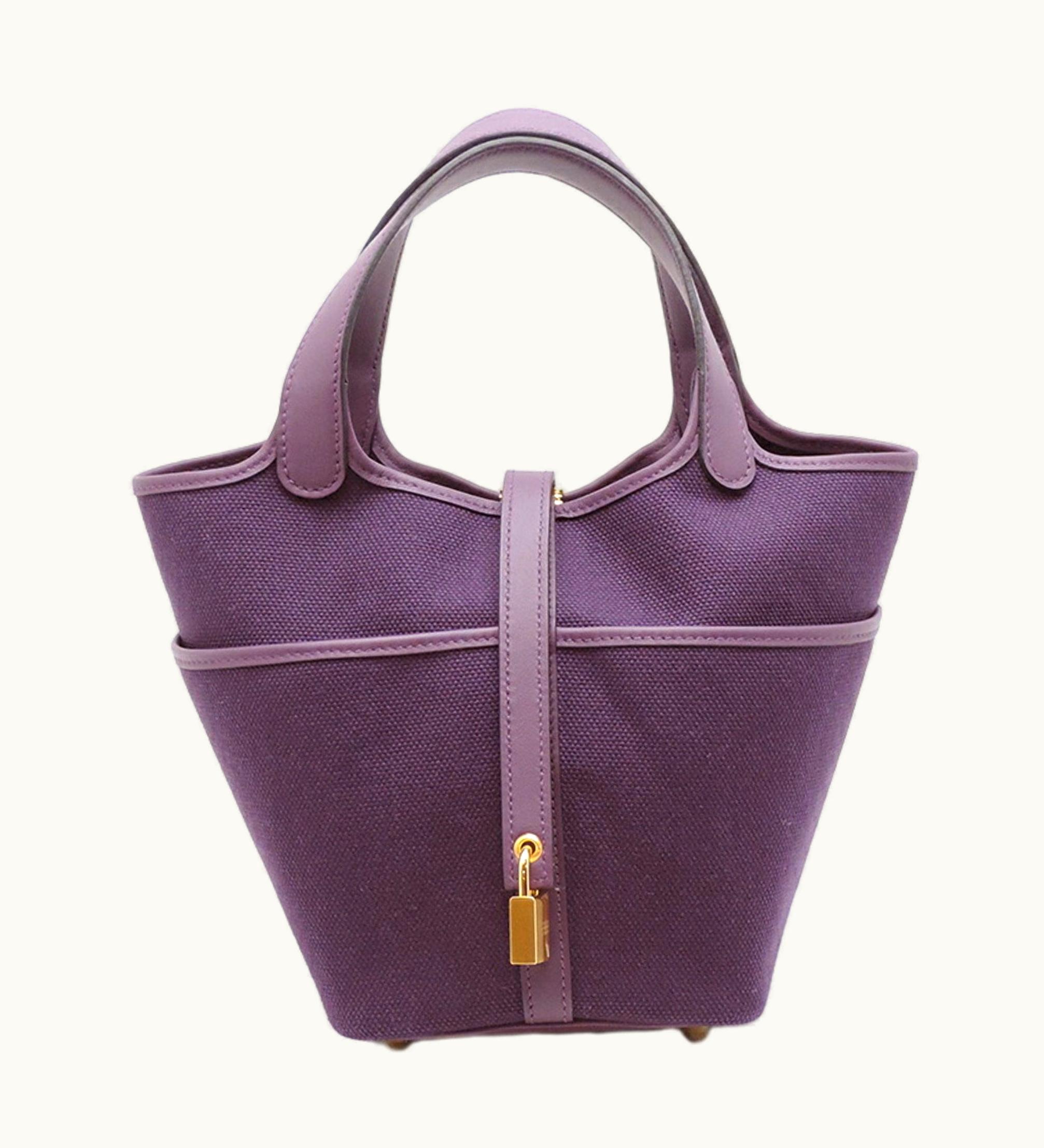 Hermès Hermès Picotin Lock PM Cargo U Engraved Women's Handbag Toile Ash Cassis