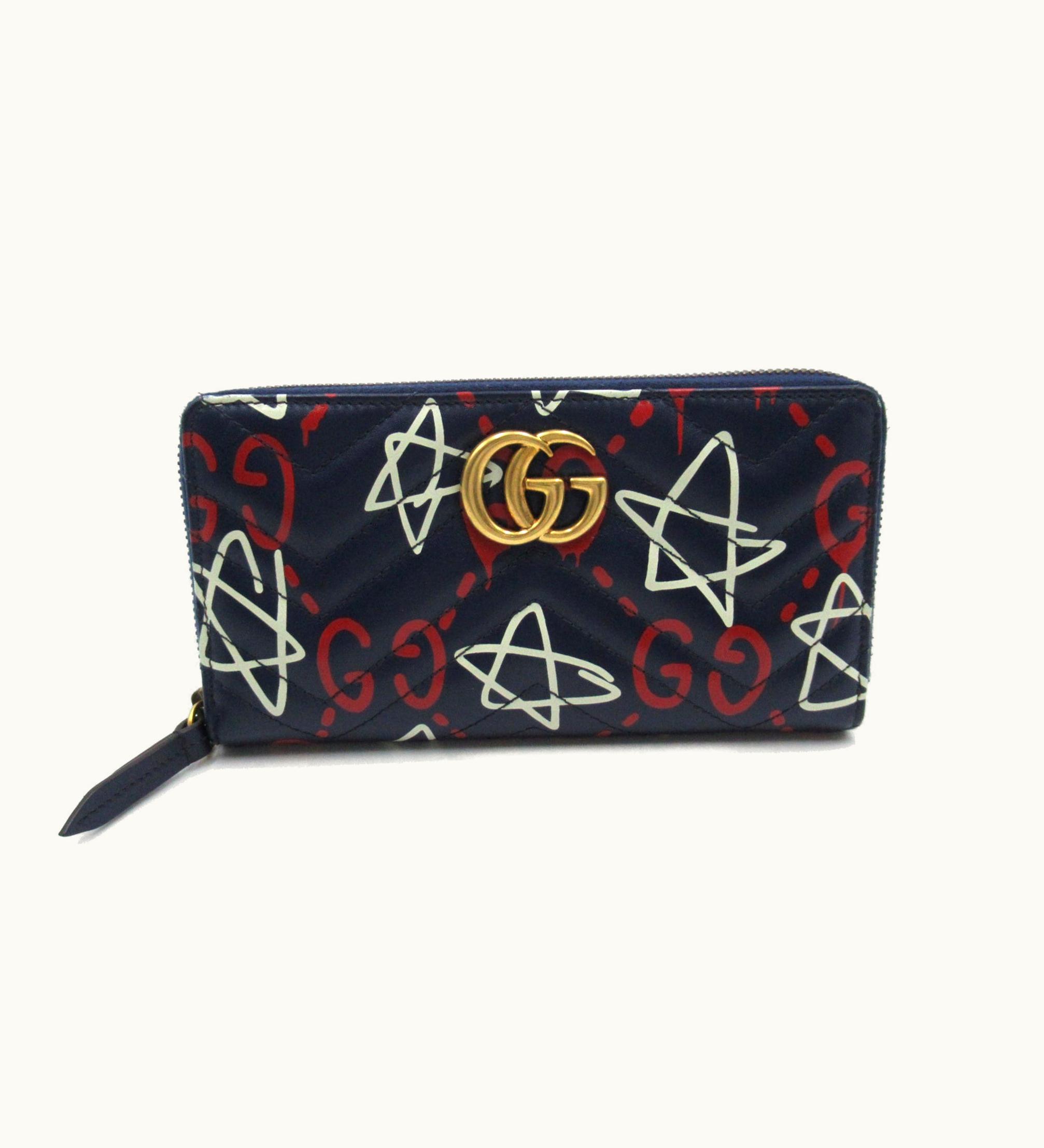 Gucci Gucci Round Long Wallet Navy Calfskin [Cowhide] 448087