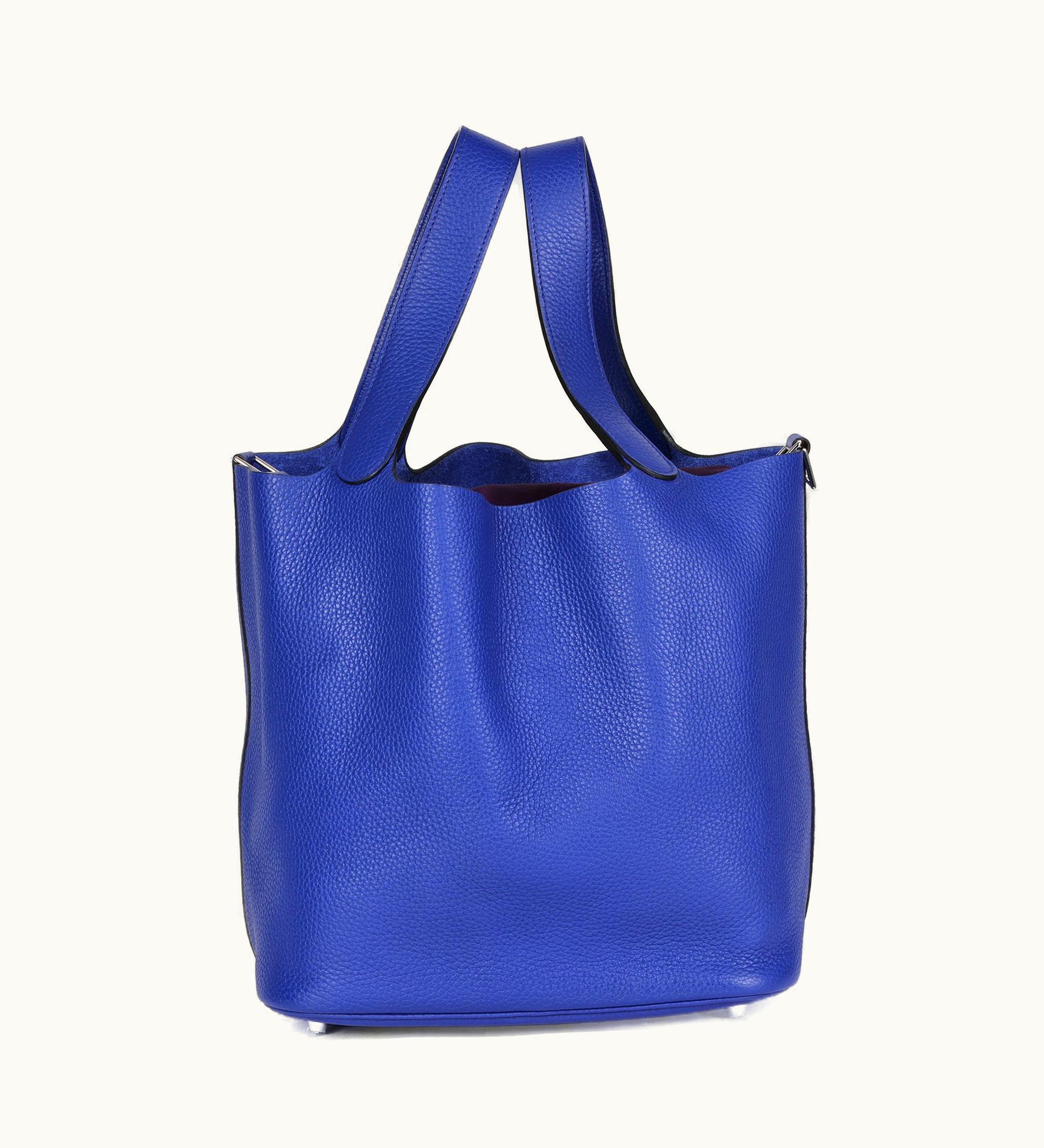 Hermès Hermès Blue Electric Clemence Leather Picotin Lock 26 Shopper