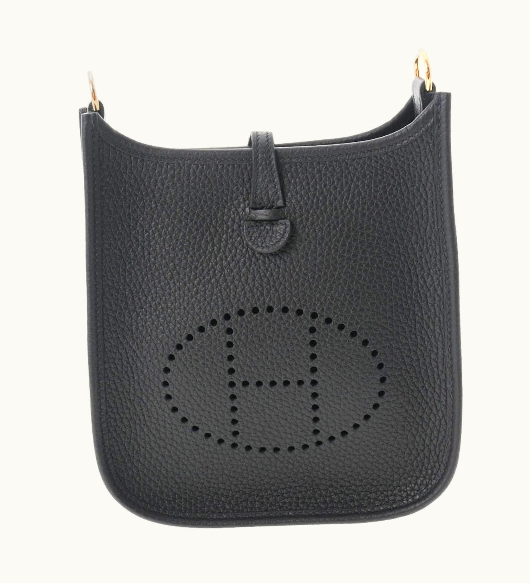 Hermès Hermès Evelyne TPM Black Gold Hardware Women's Taurillon Clemence Shoulder Bag