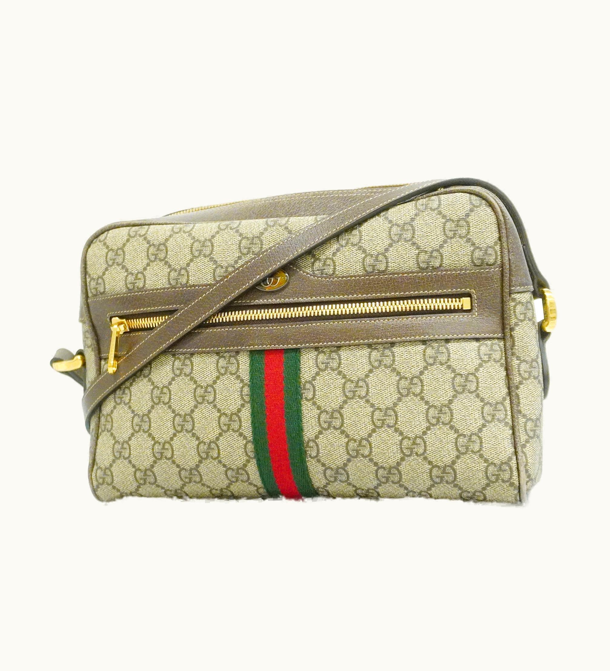 Gucci Gucci Sherry Line Shoulder Bag 517080 GG Supreme, Leather Beige, Brown