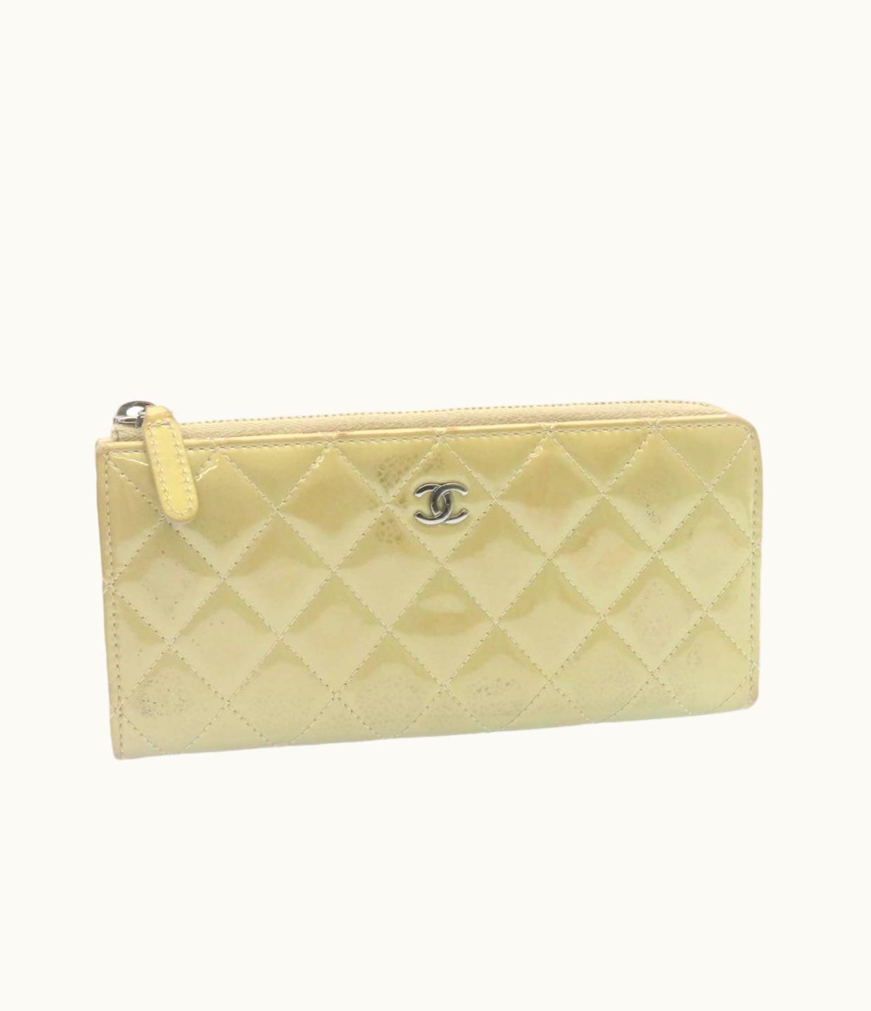 Chanel Chanel Matelasse Long Wallet Enamel Gray CC