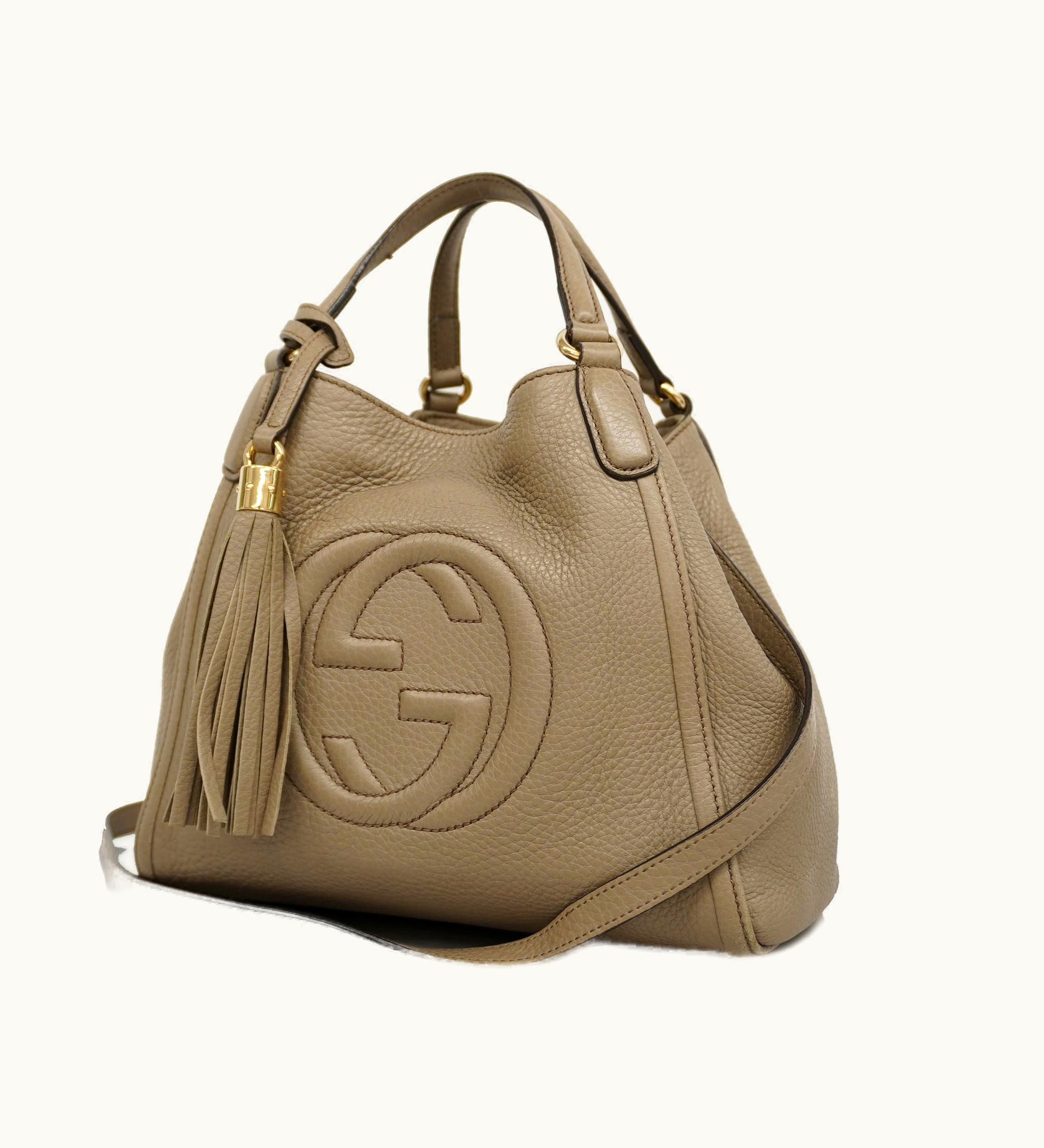Gucci Gucci Soho 2Way Bag 336751 Women's Leather Handbag, Shoulder Bag Grayish