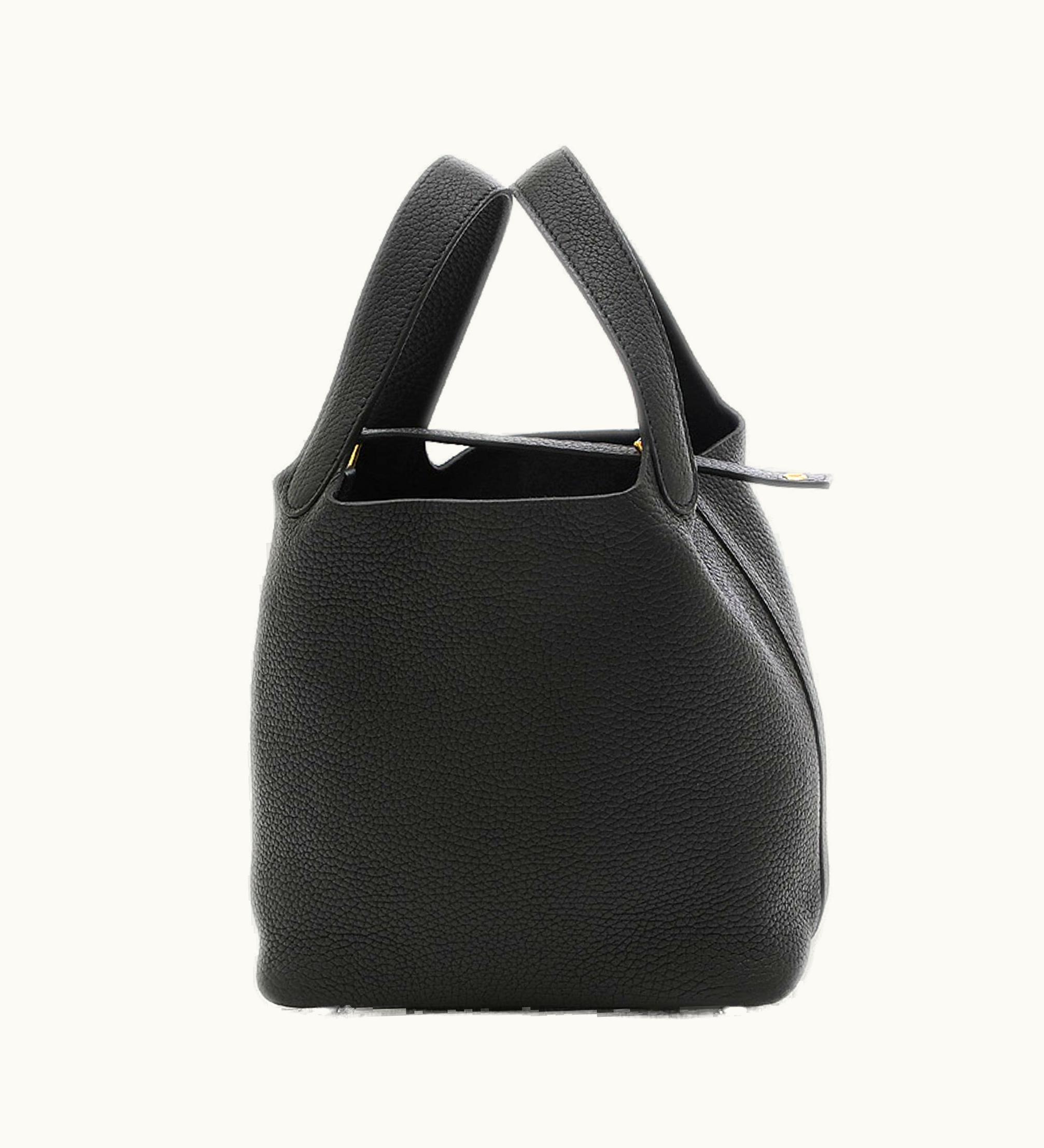 Hermès Hermès Picotin Lock PM 18 Taurillon Black U Engraved Handbag